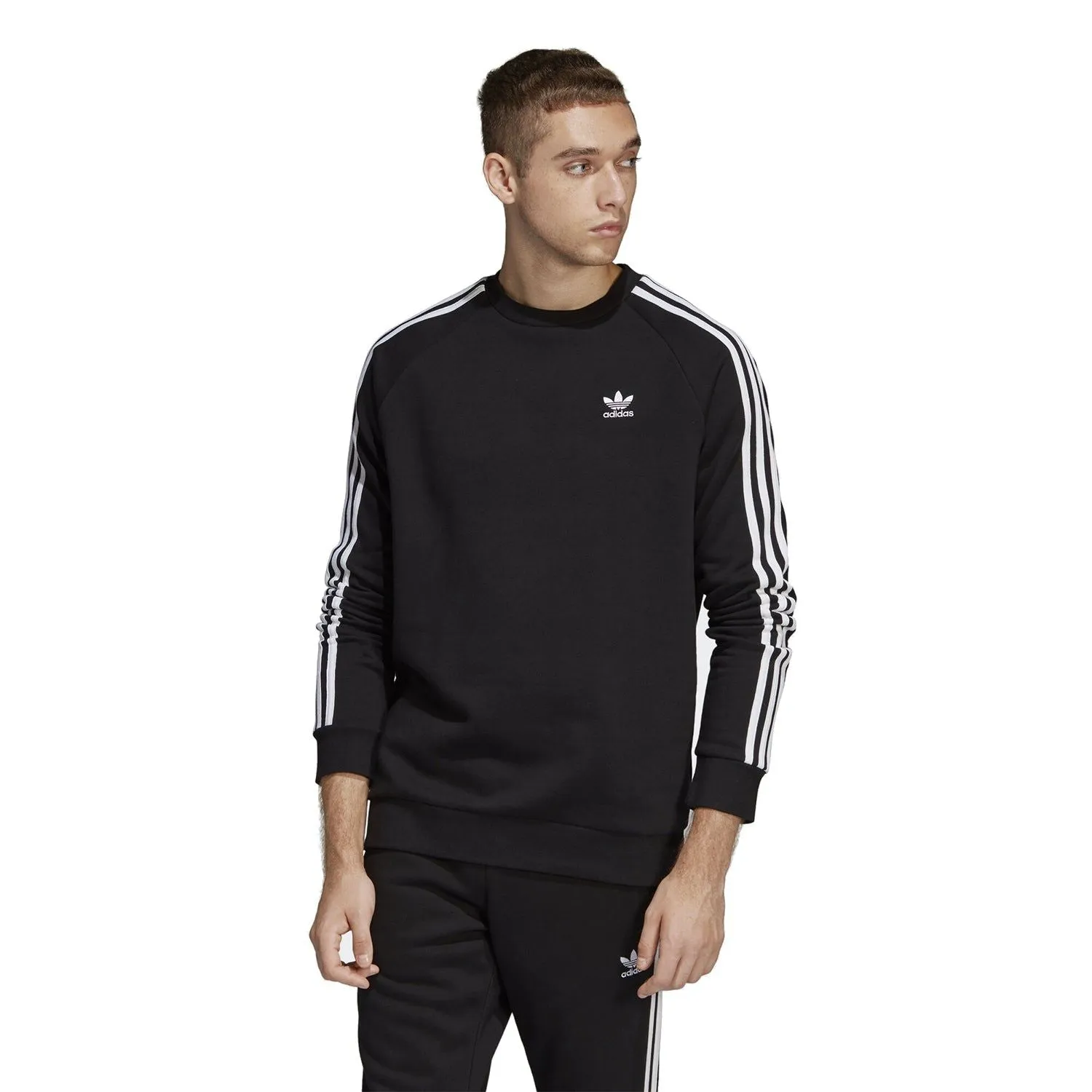 adidas Originals 3-Stripes Crewneck Sweatshirt - Black