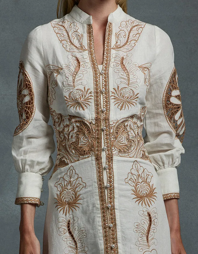 Alma Midi Dress Ivory