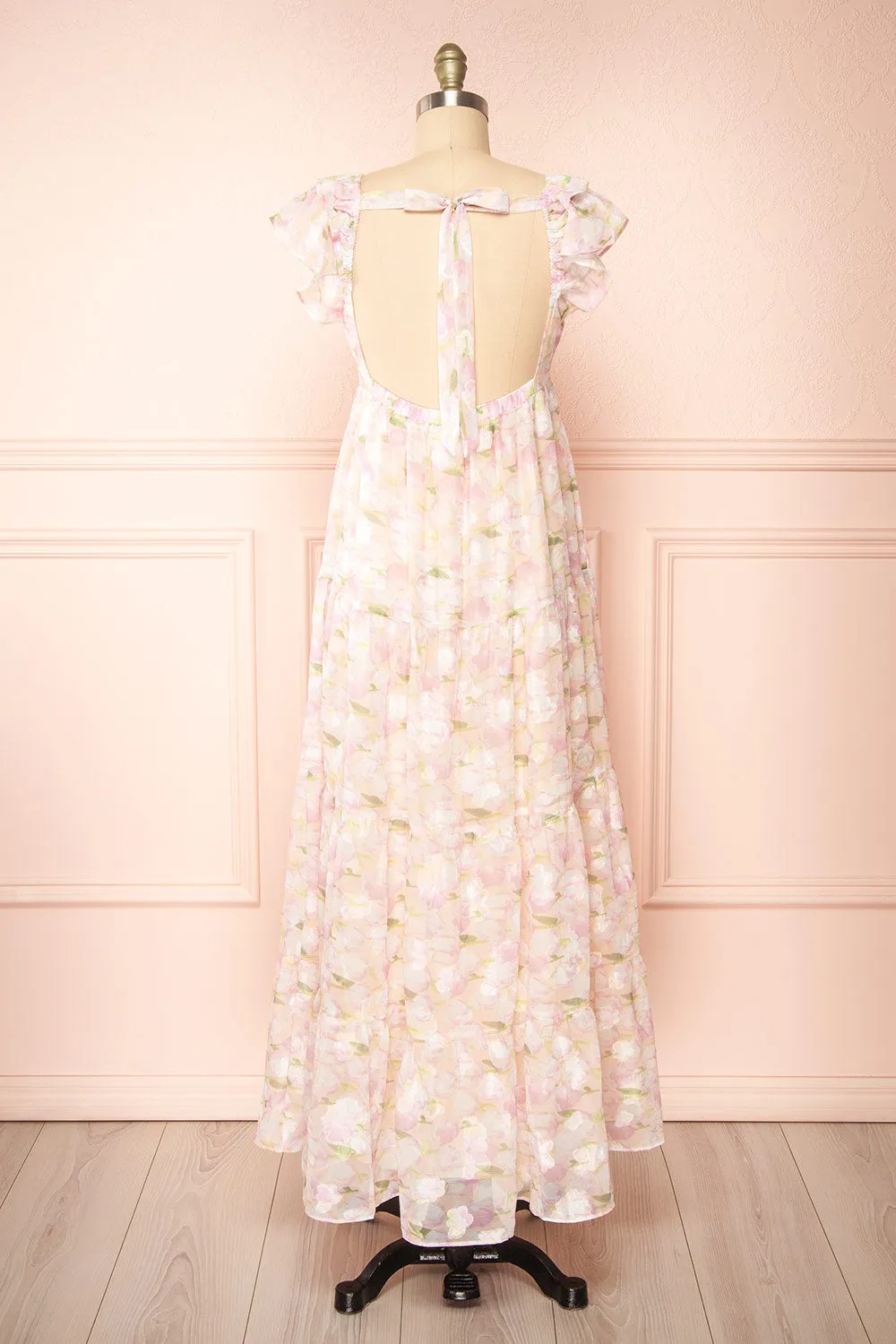 Anania | Shimmery Floral Midi Dress