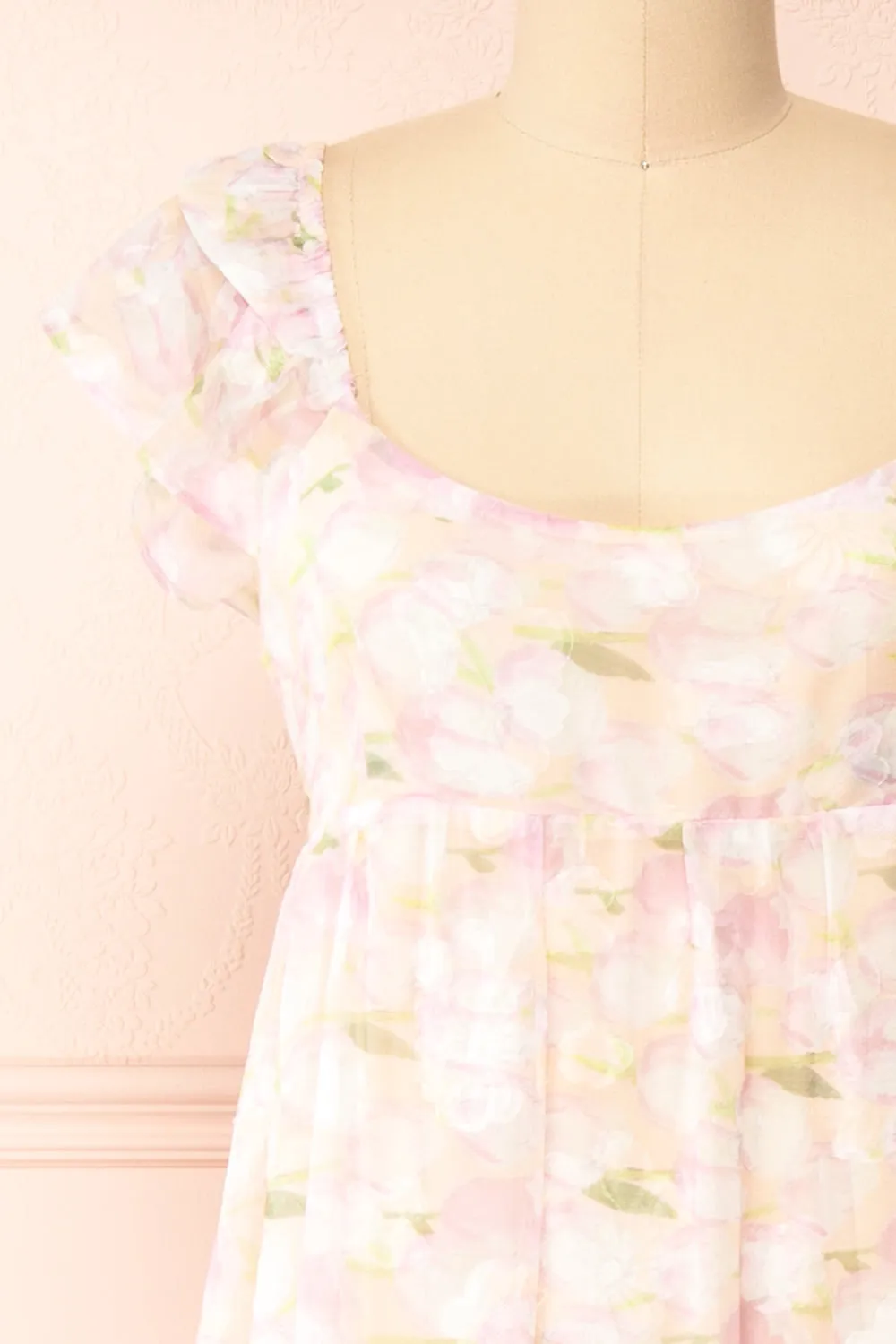 Anania | Shimmery Floral Midi Dress