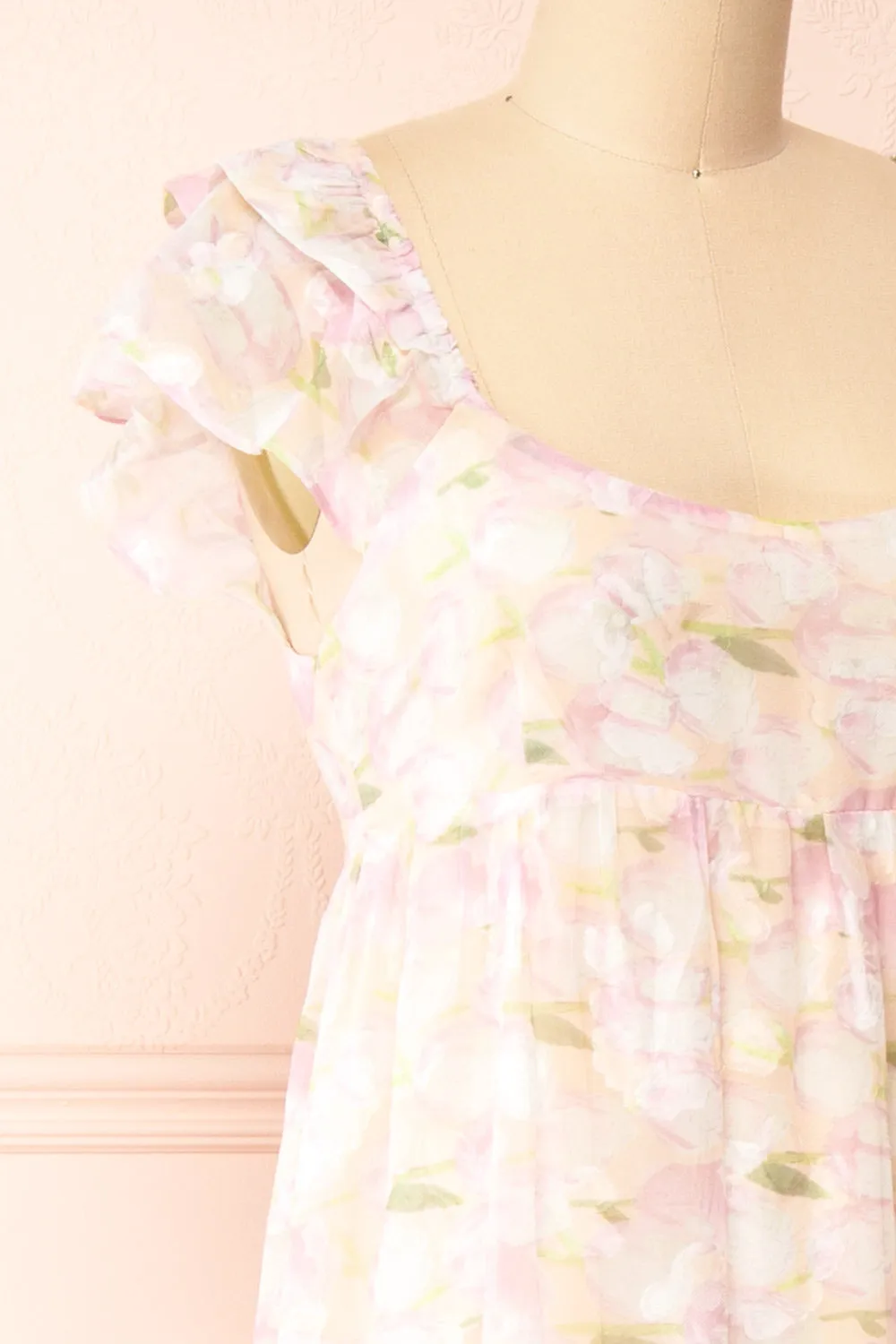 Anania | Shimmery Floral Midi Dress