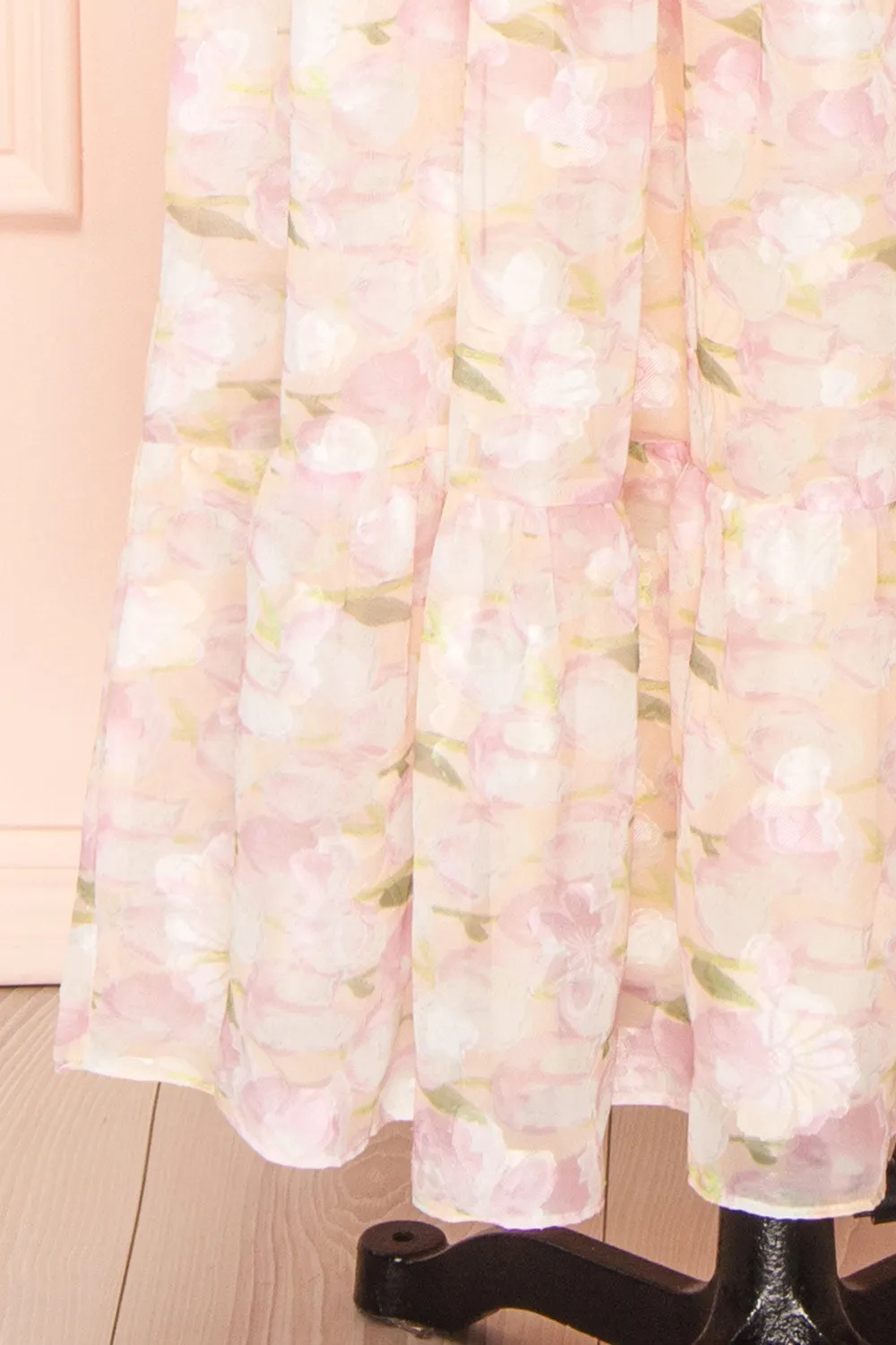 Anania | Shimmery Floral Midi Dress