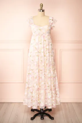 Anania | Shimmery Floral Midi Dress