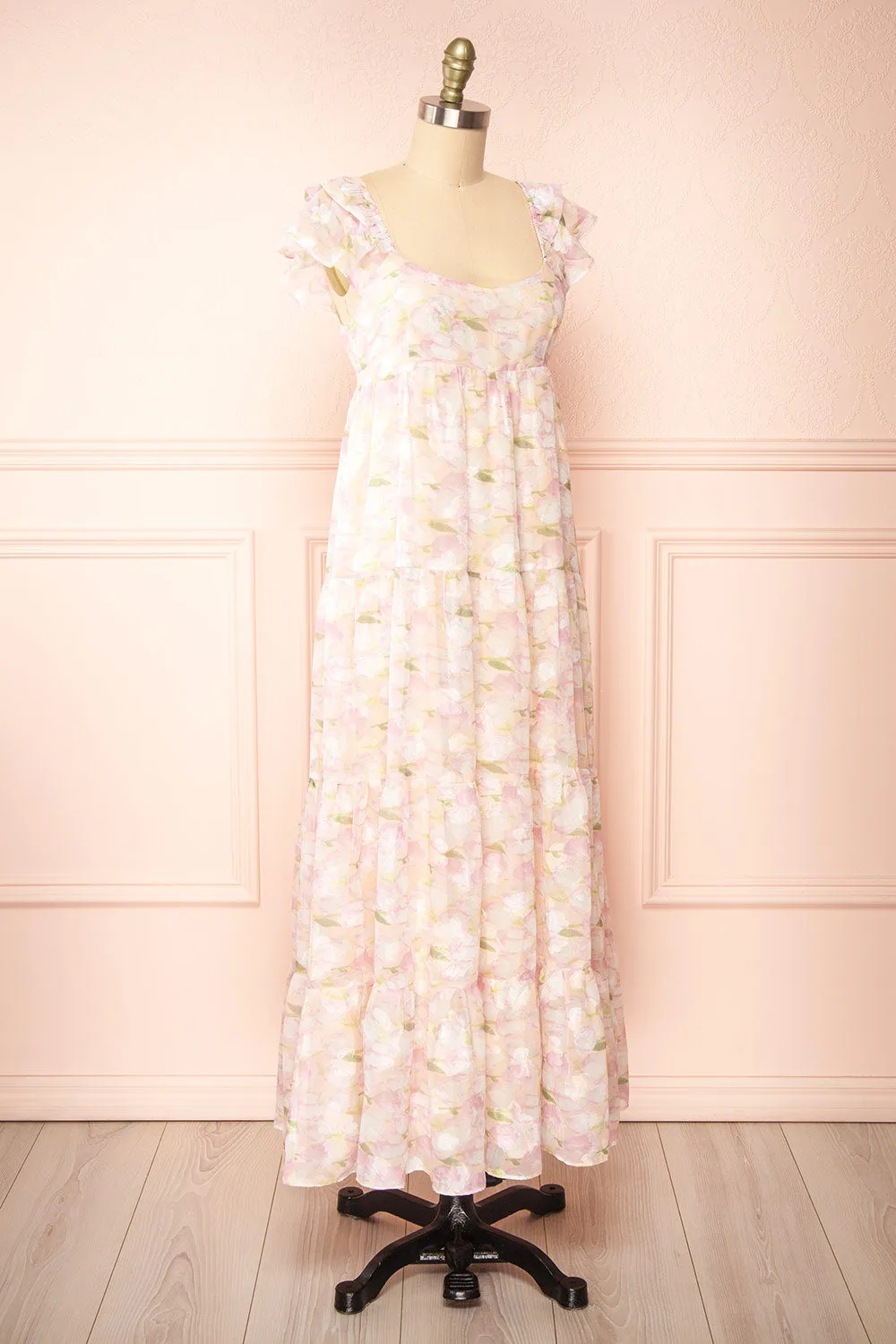 Anania | Shimmery Floral Midi Dress