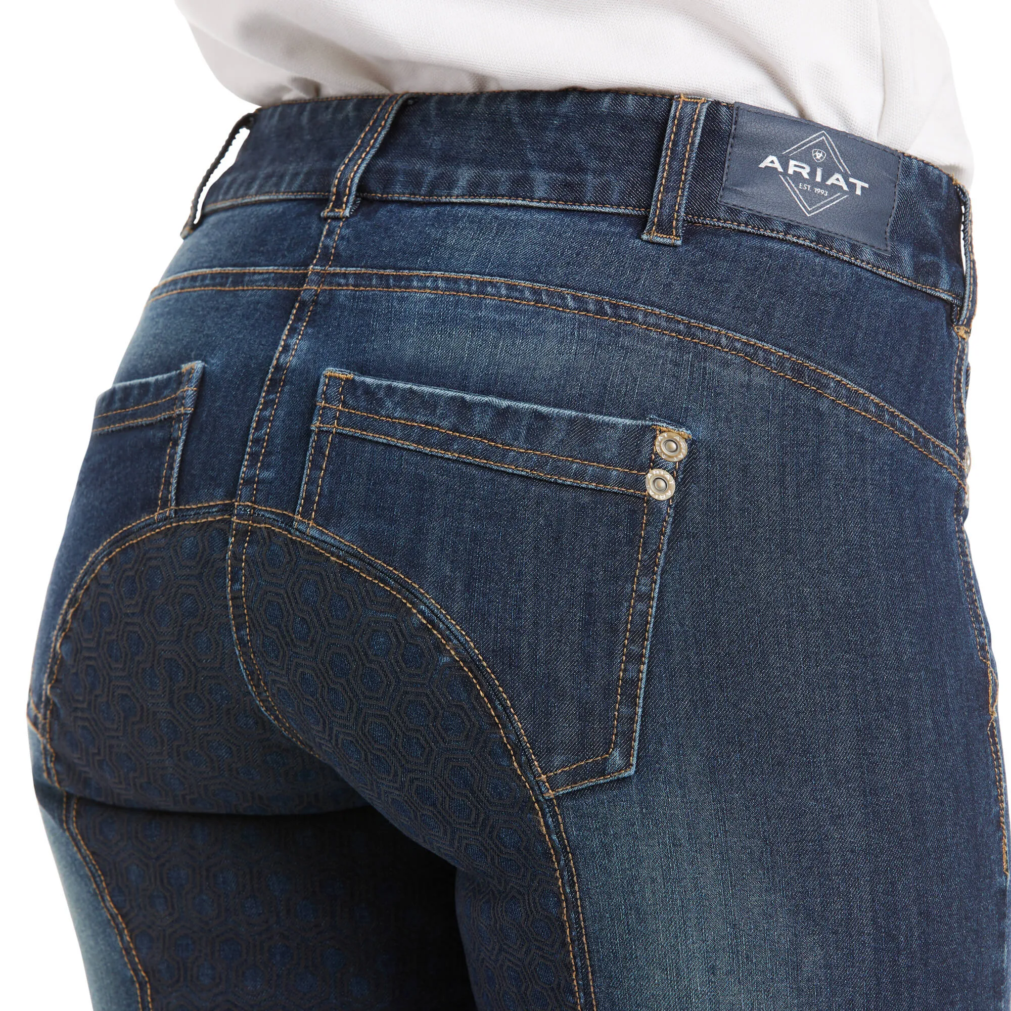 ARIAT Halo Denim Riding Breeches – Womens Full Seat - Marine Blue