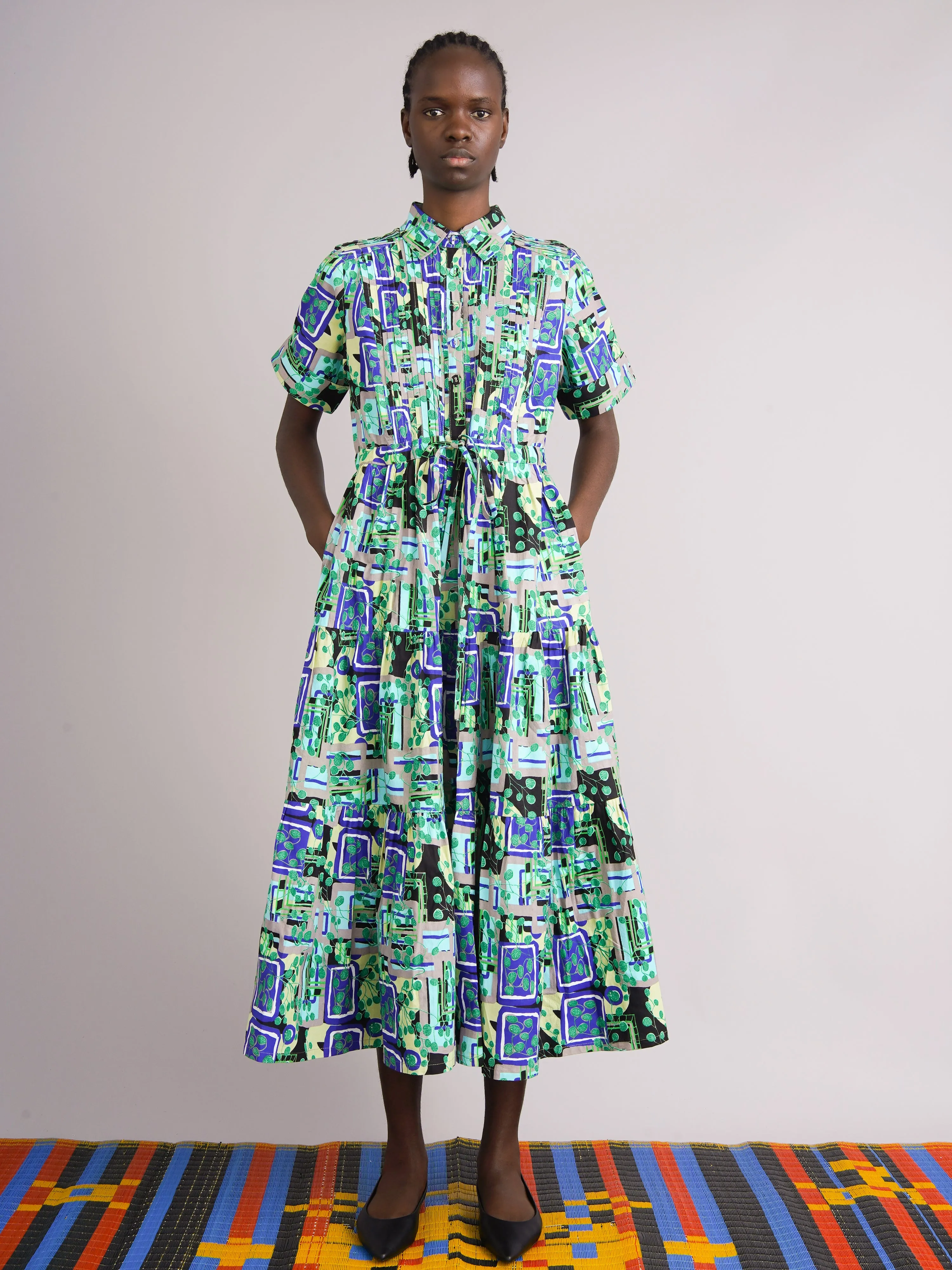 Ayodele Green Drawstring Dress