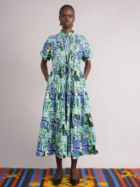 Ayodele Green Drawstring Dress