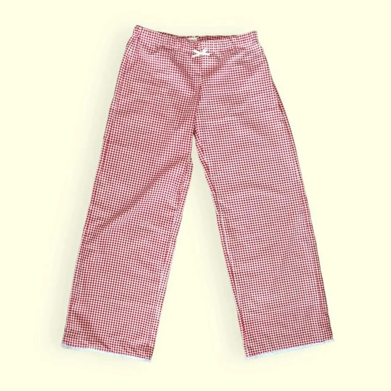 Back To School Joskaa Women's Y2K Retro Vintage Casual Plaid Long Pants Bow Wide Elastic Mid Waist Aesthetic Street Loose Straight Trousers
