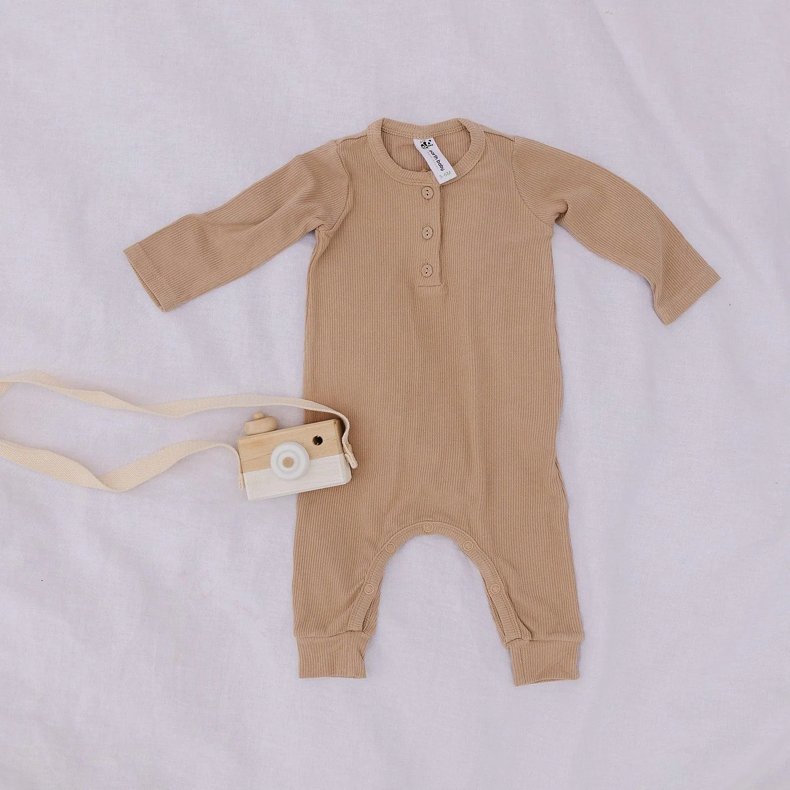 Bamboo Ribbed Long Sleeve Romper
