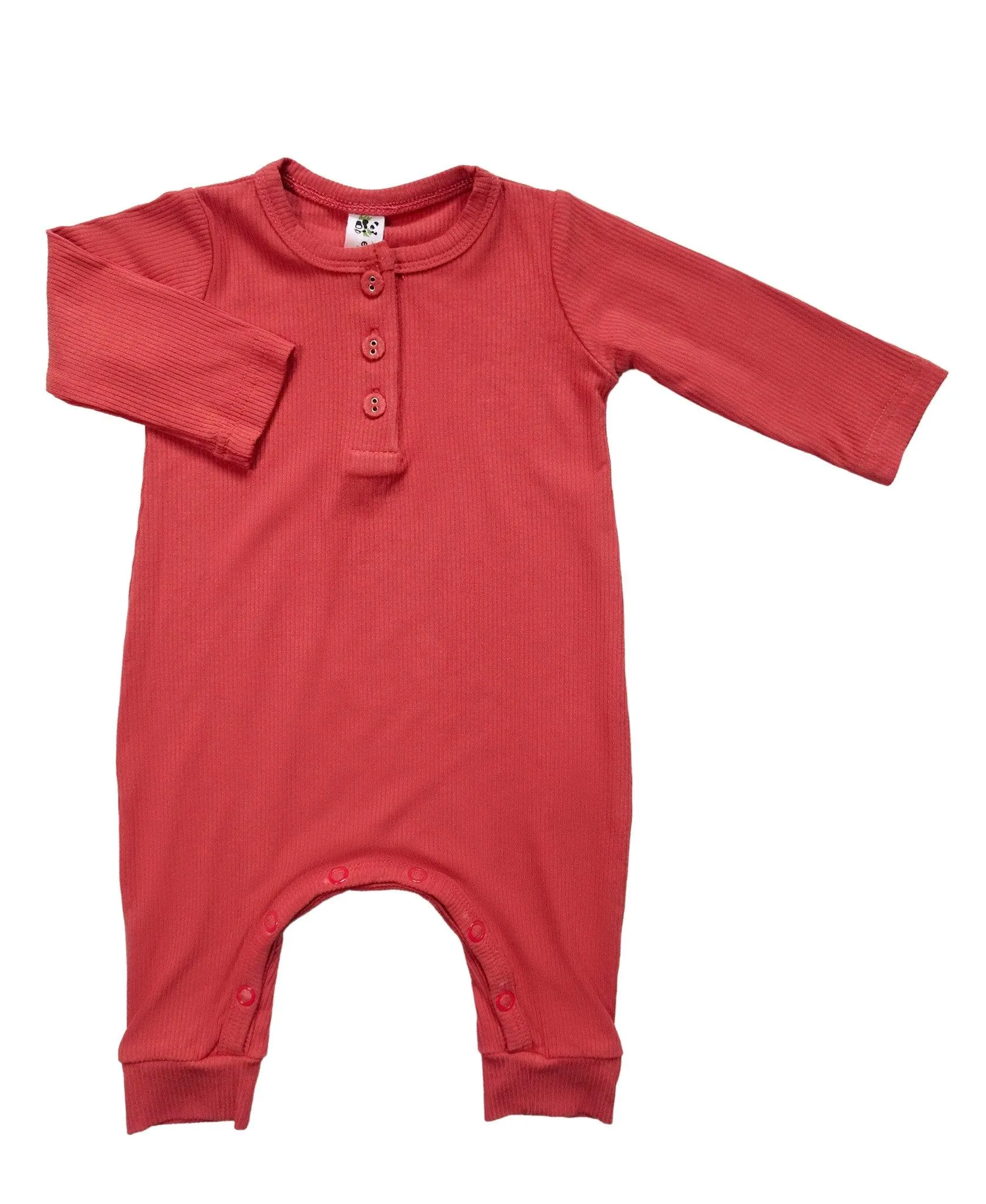 Bamboo Ribbed Long Sleeve Romper