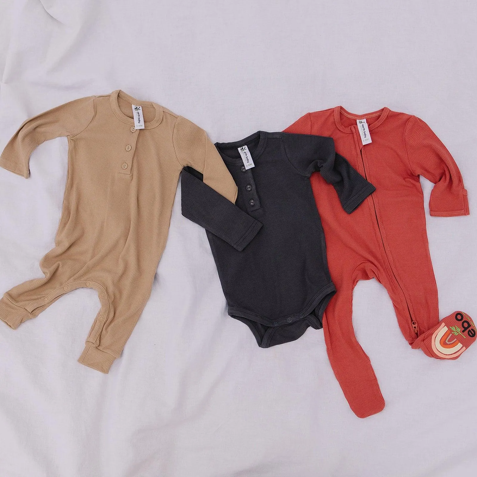 Bamboo Ribbed Long Sleeve Romper