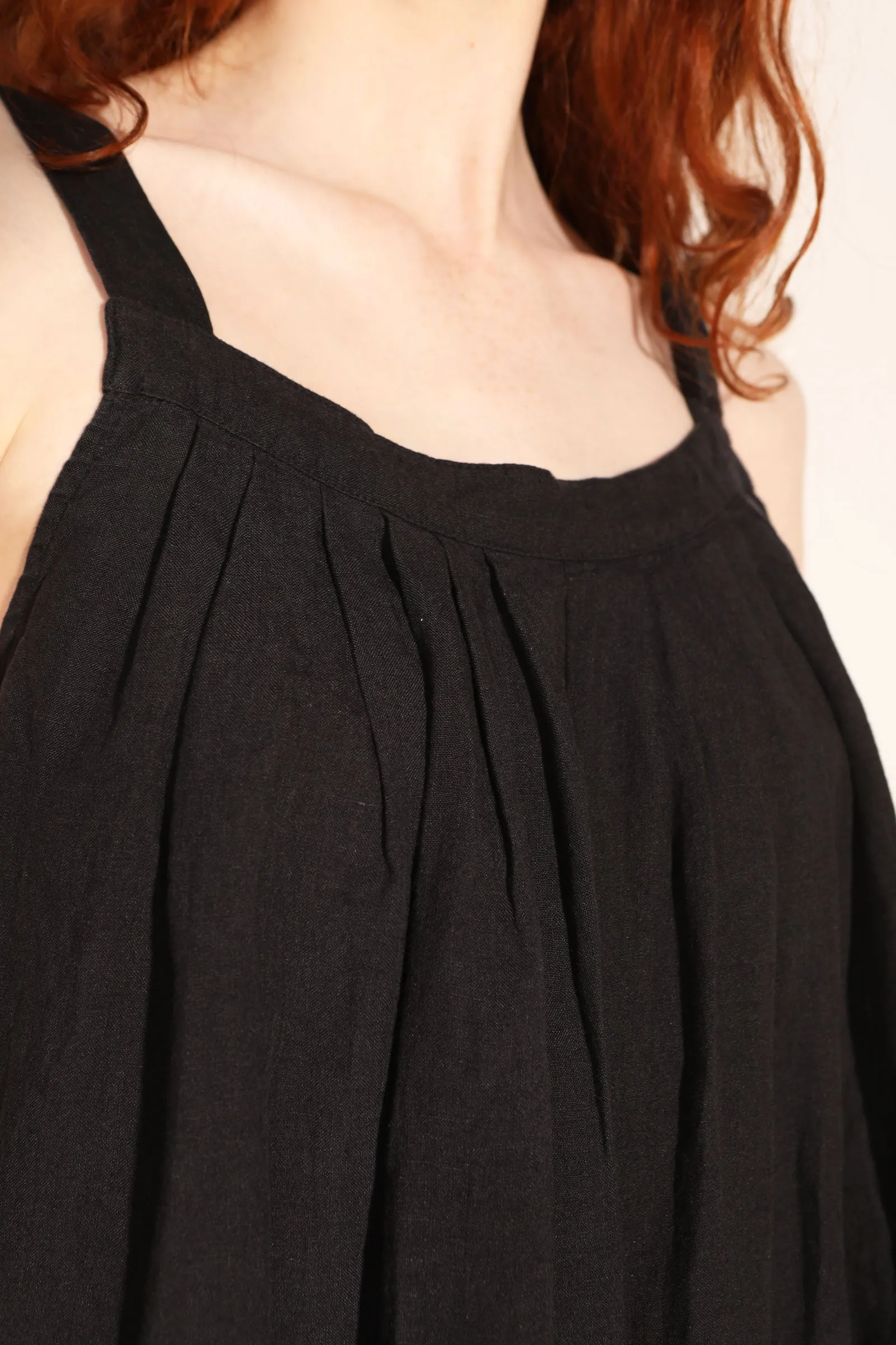 Basic Linen Romper Black