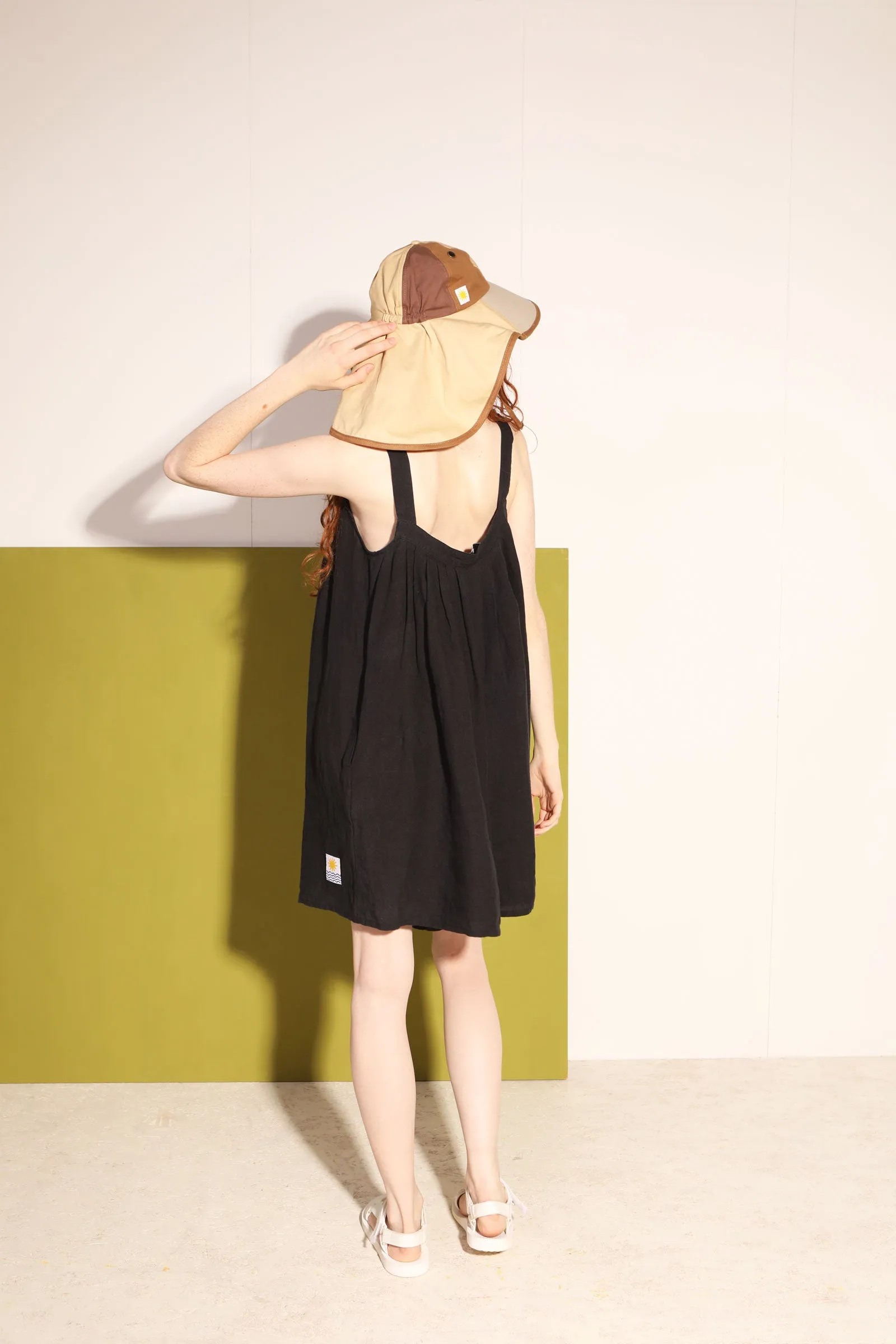 Basic Linen Romper Black