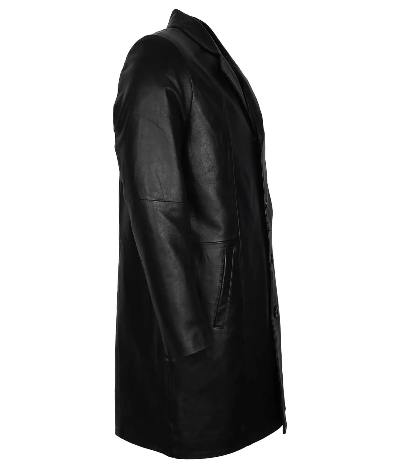 Black Classic Sheepskin Leather Coat