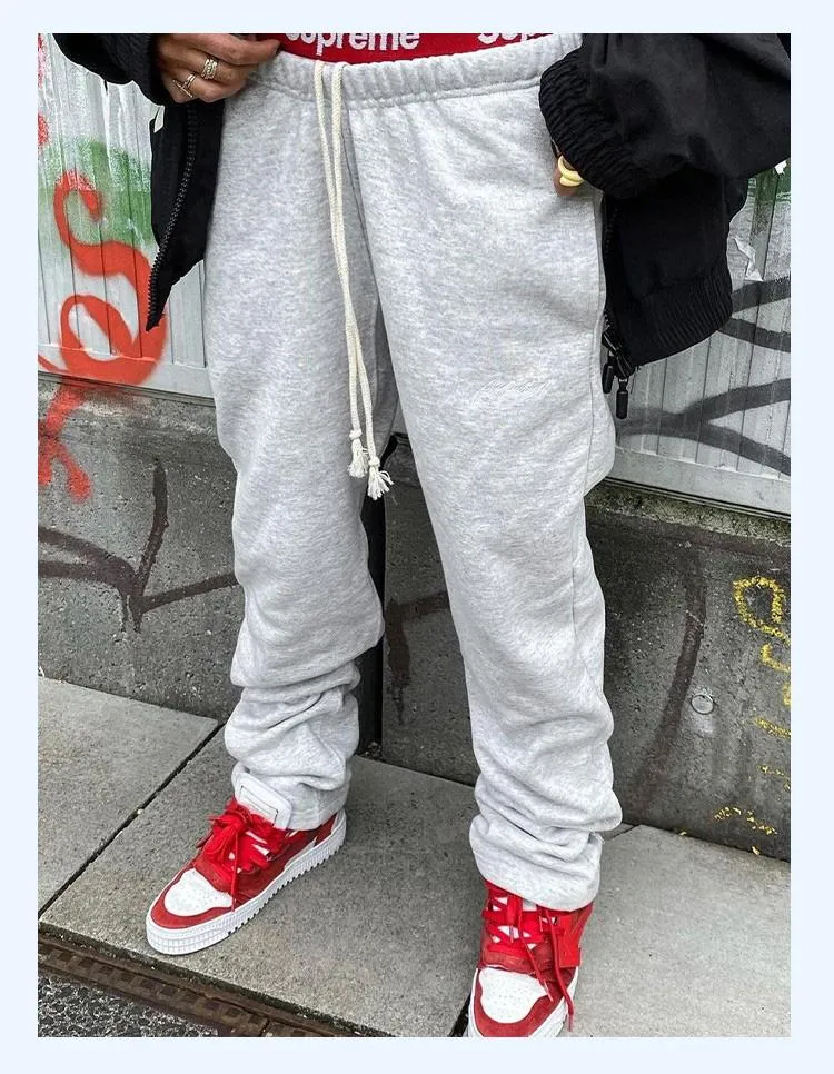 Black Friday Joskaa Chill77 American Retro Grey Pants Women's European And American Street Wide-leg Loose Sports Pants Casual Sweatpants Ins Trendy