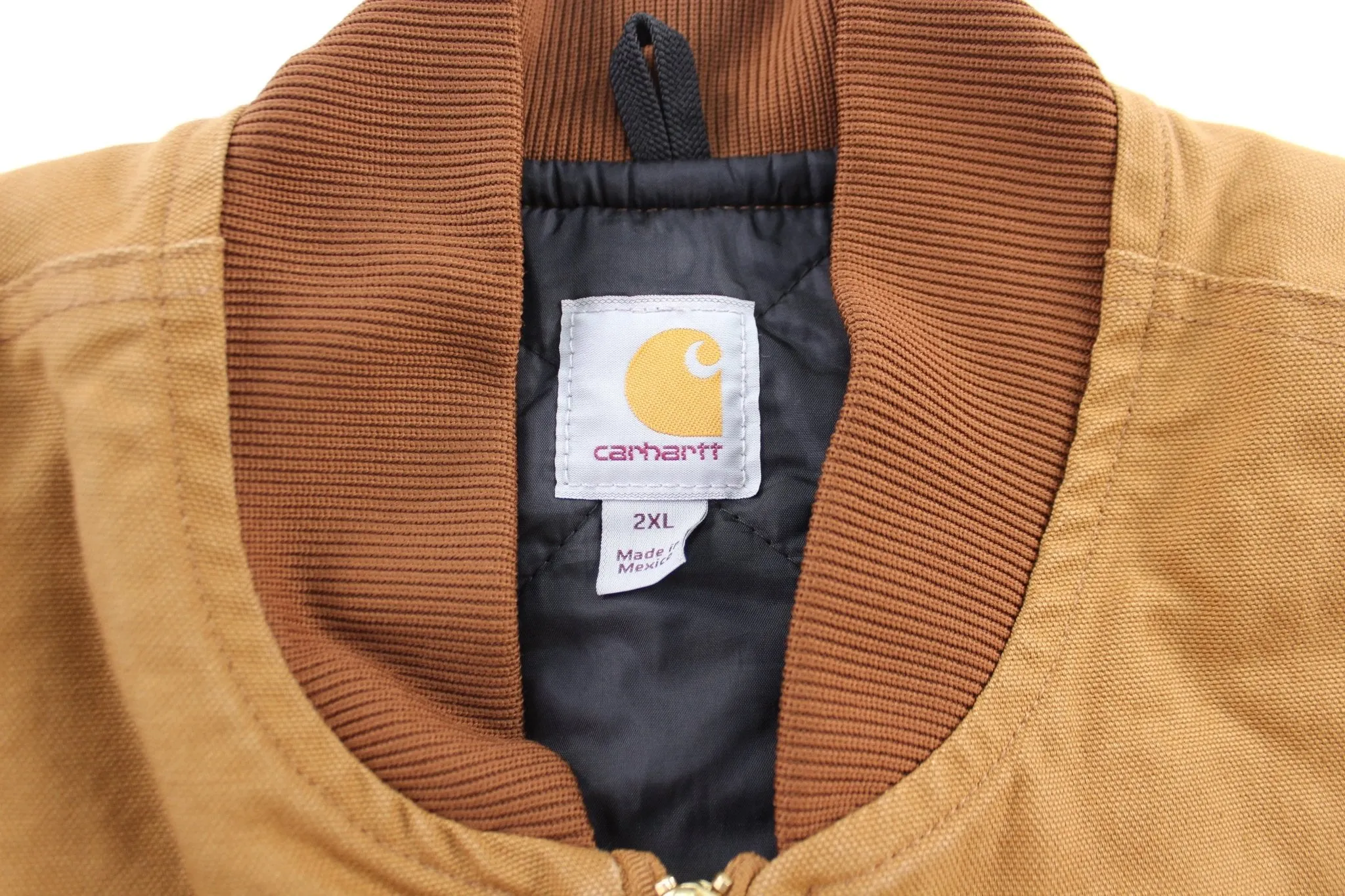 Carhartt Logo Patch Tan Quilted Zip Up Vest
