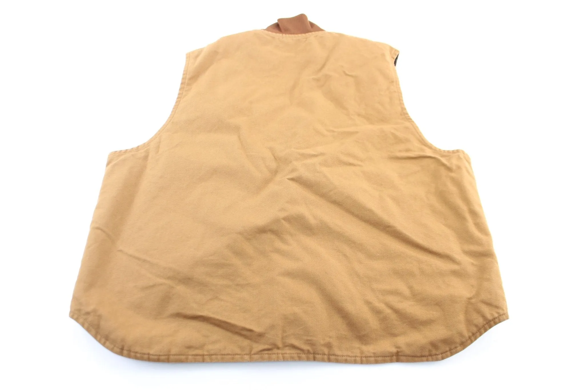 Carhartt Logo Patch Tan Quilted Zip Up Vest