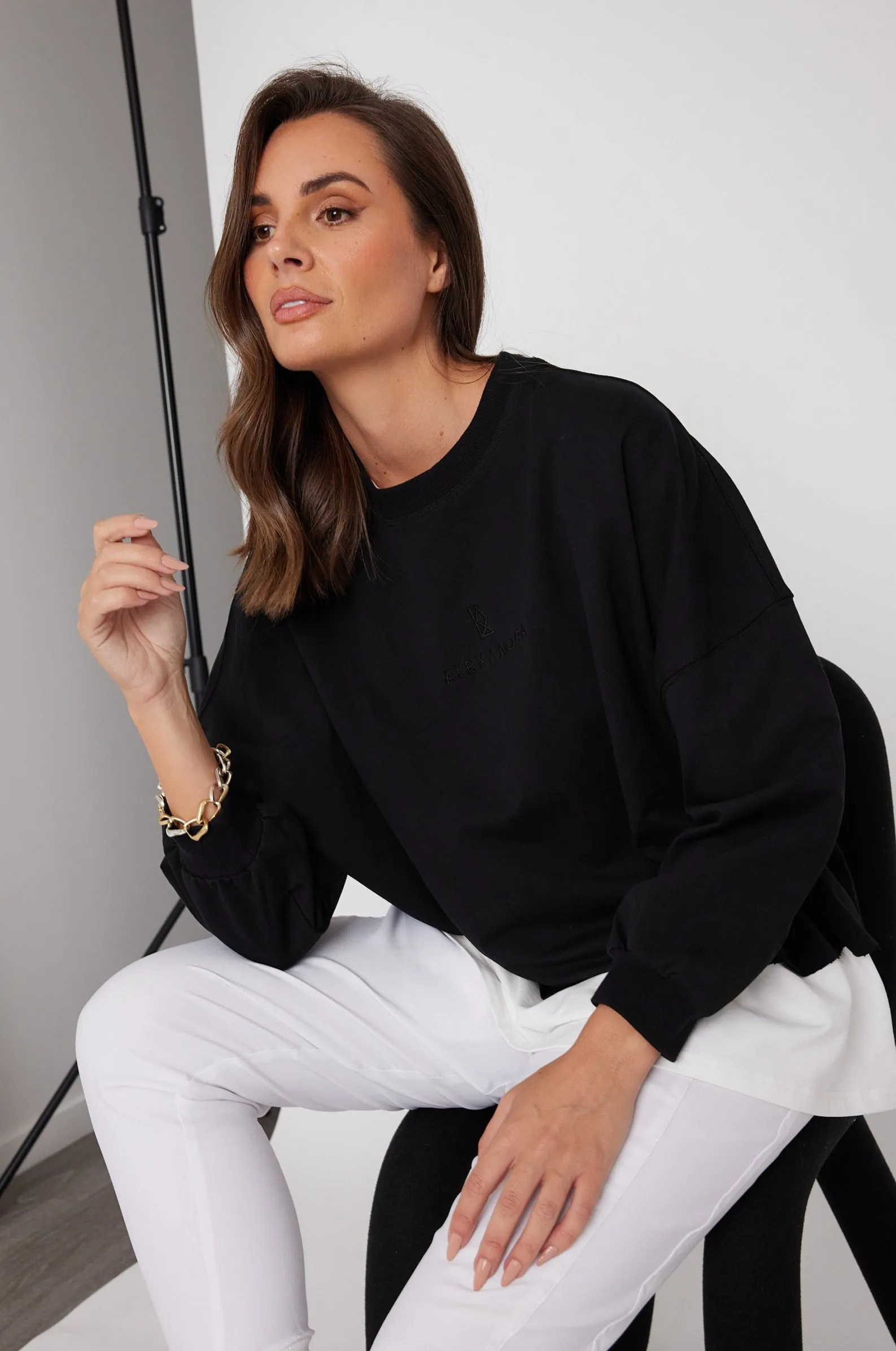 EDEN Long Sleeve Top Black