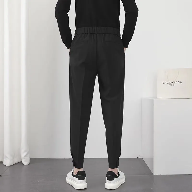 Elastic Waist Slim Korean Pants