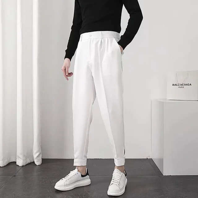 Elastic Waist Slim Korean Pants