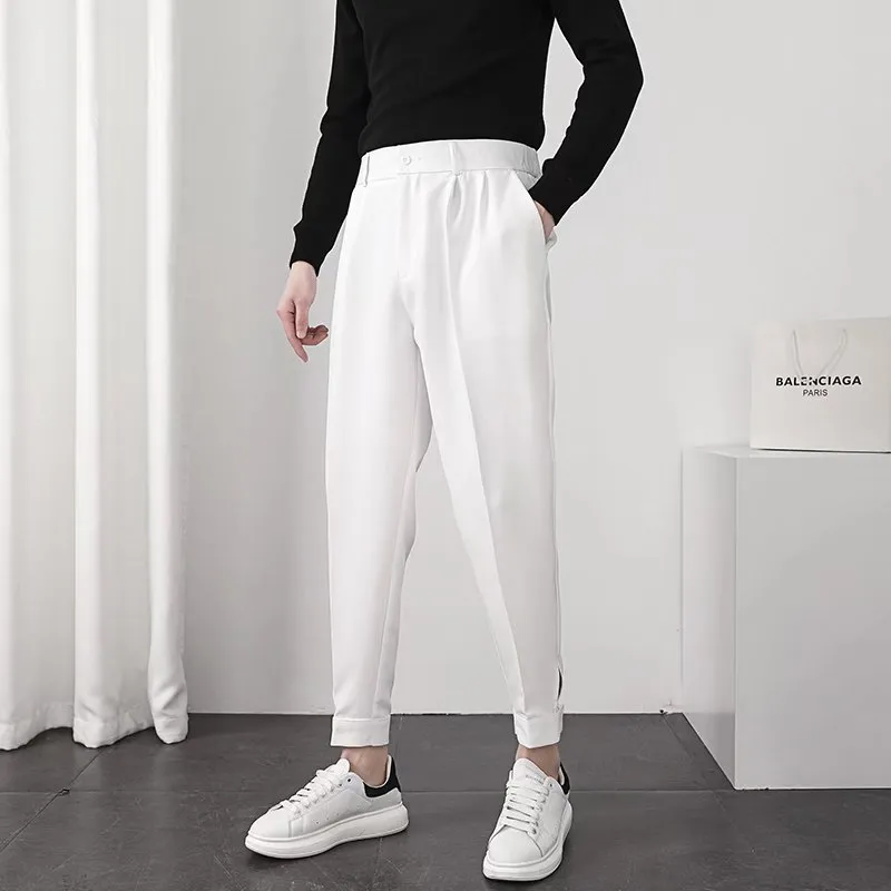 Elastic Waist Slim Korean Pants