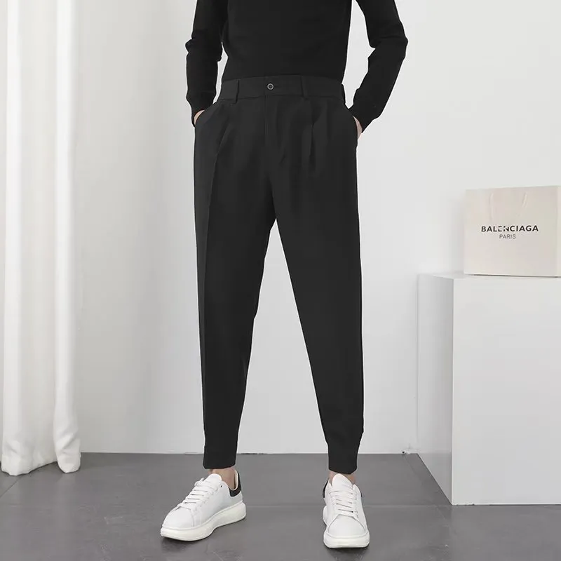Elastic Waist Slim Korean Pants
