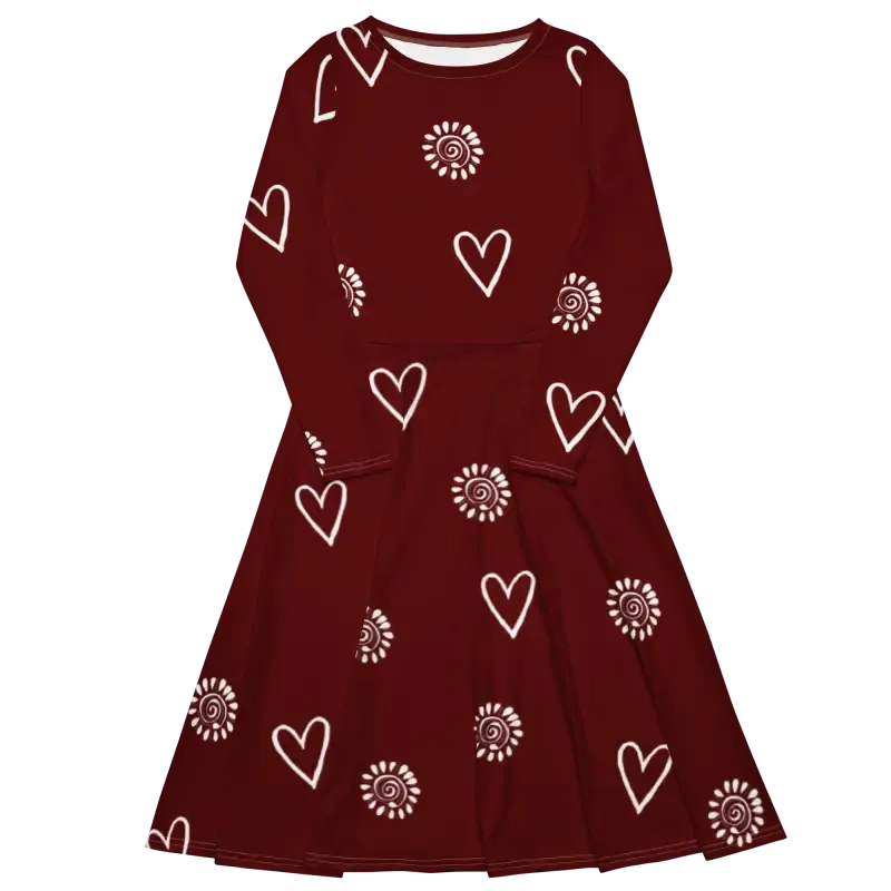 Flirty Long Sleeve Midi Dress Magic