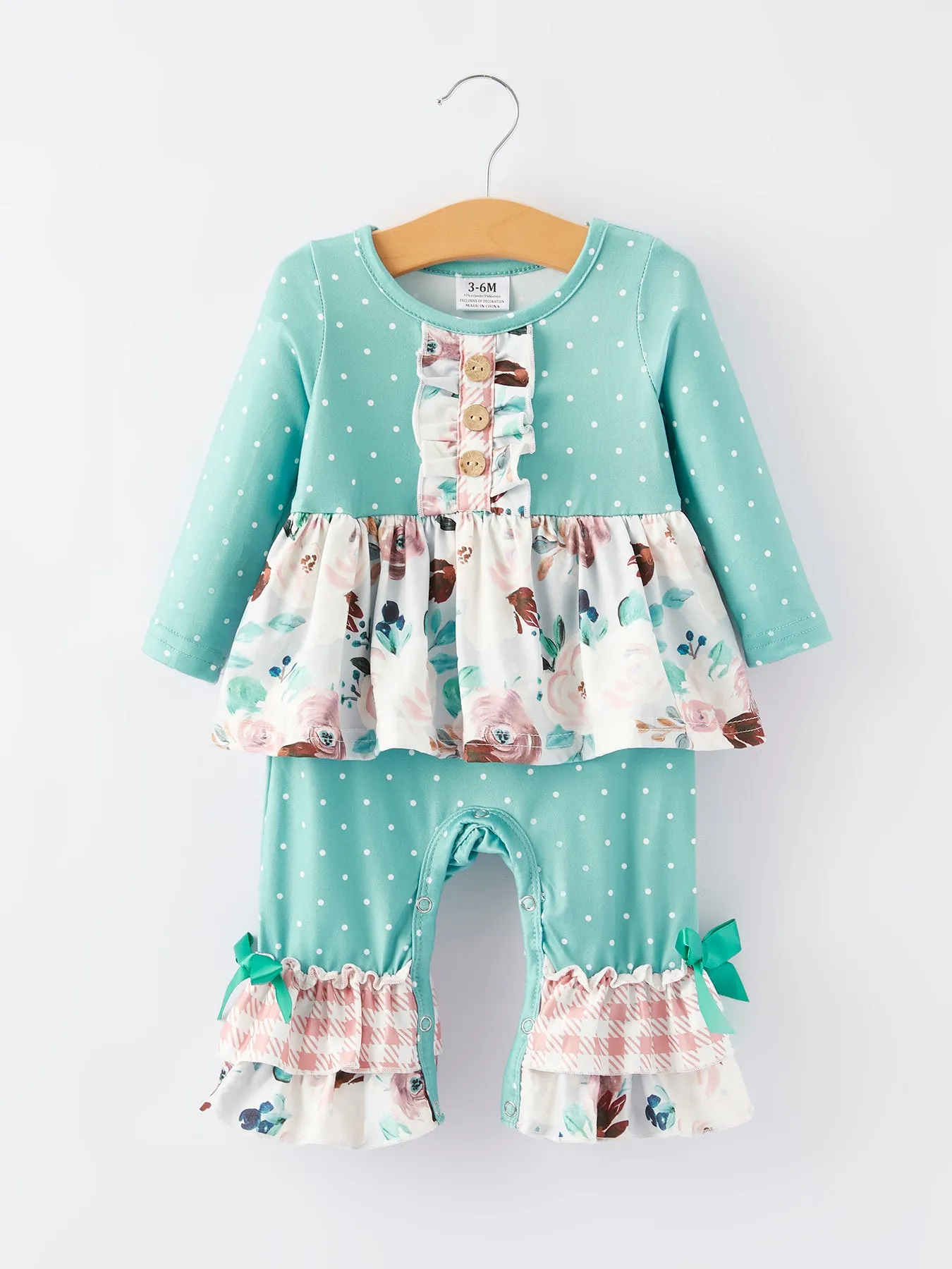 Girls Floral Print Romper