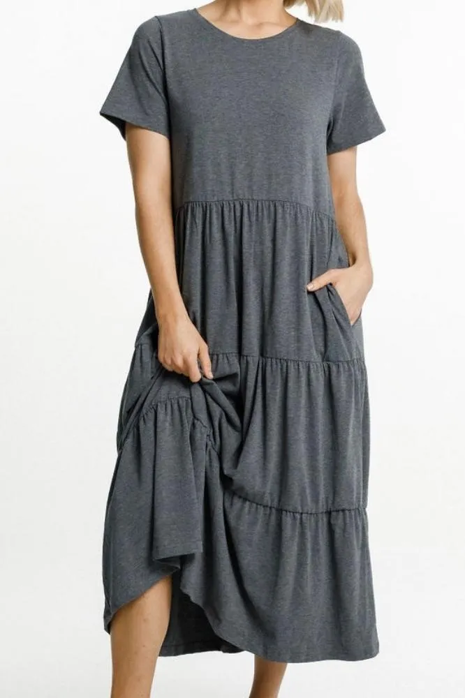 Homelee Kendall Dress Charcoal