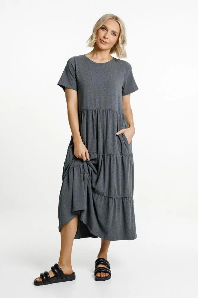 Homelee Kendall Dress Charcoal