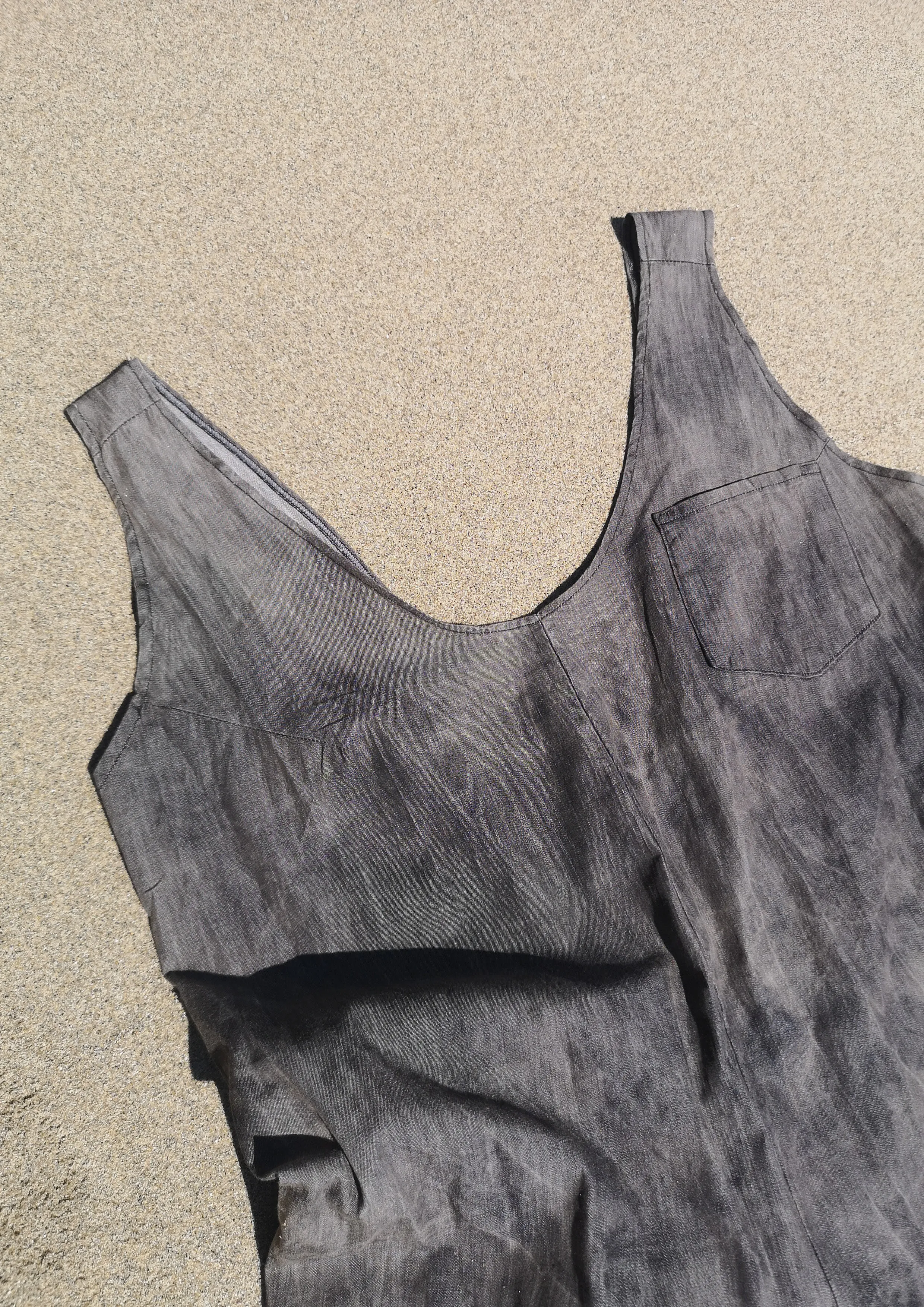 HOMEMADE - JUMPSUIT WIDE - COTTON - grey washed