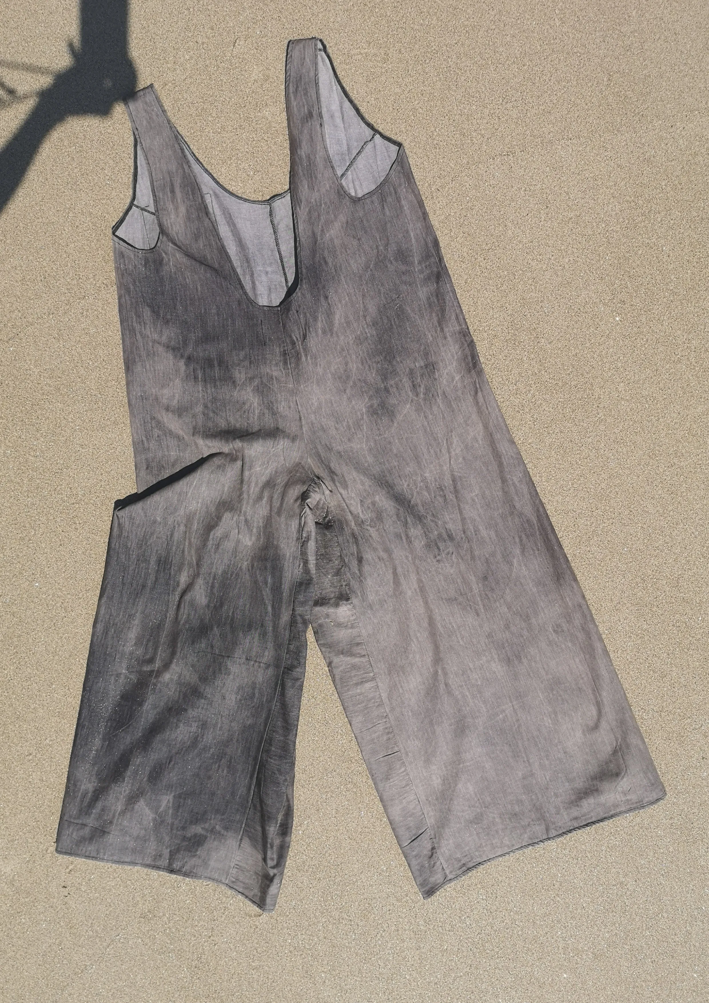HOMEMADE - JUMPSUIT WIDE - COTTON - grey washed