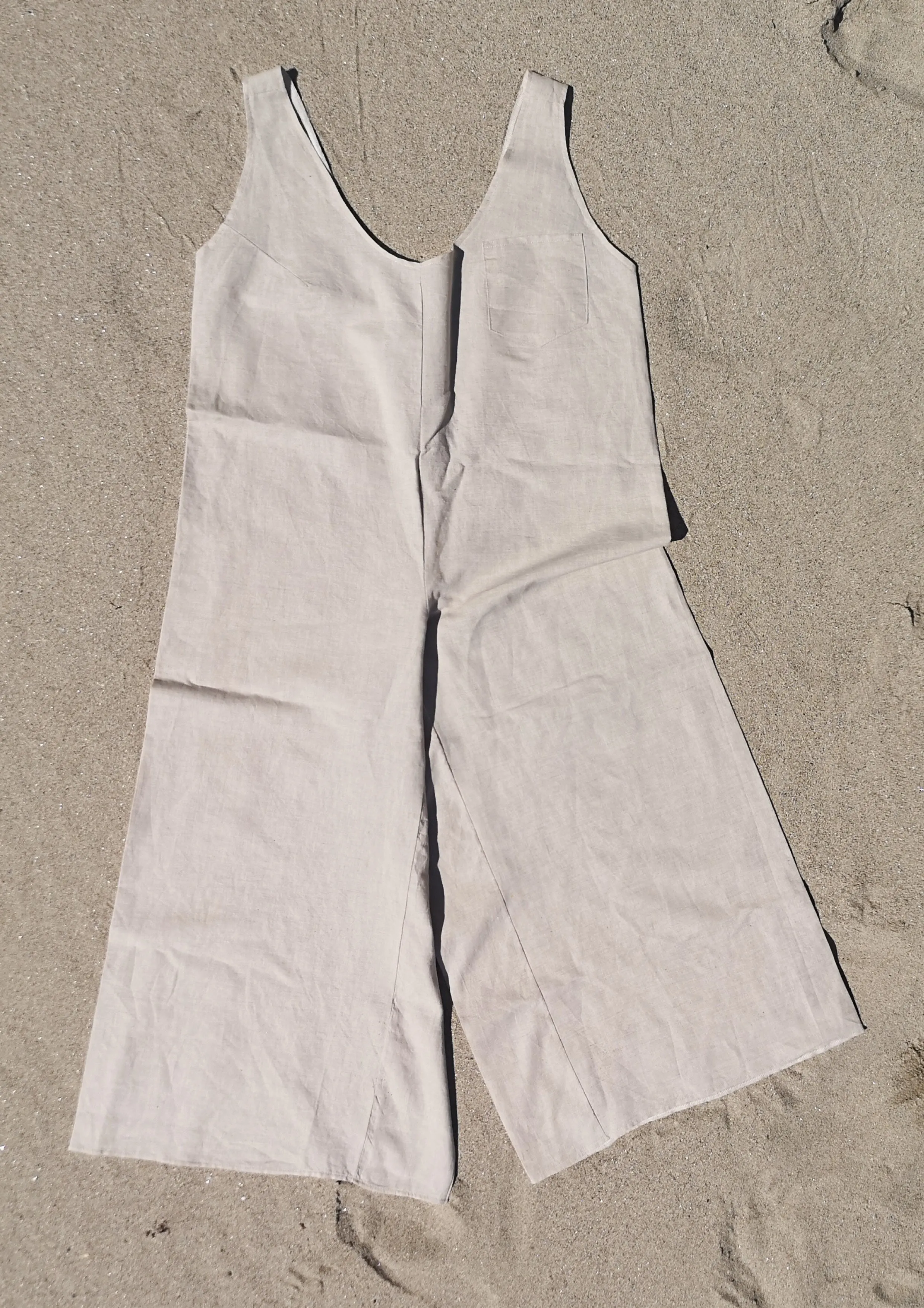 HOMEMADE - JUMPSUIT WIDE - LINEN - natural white