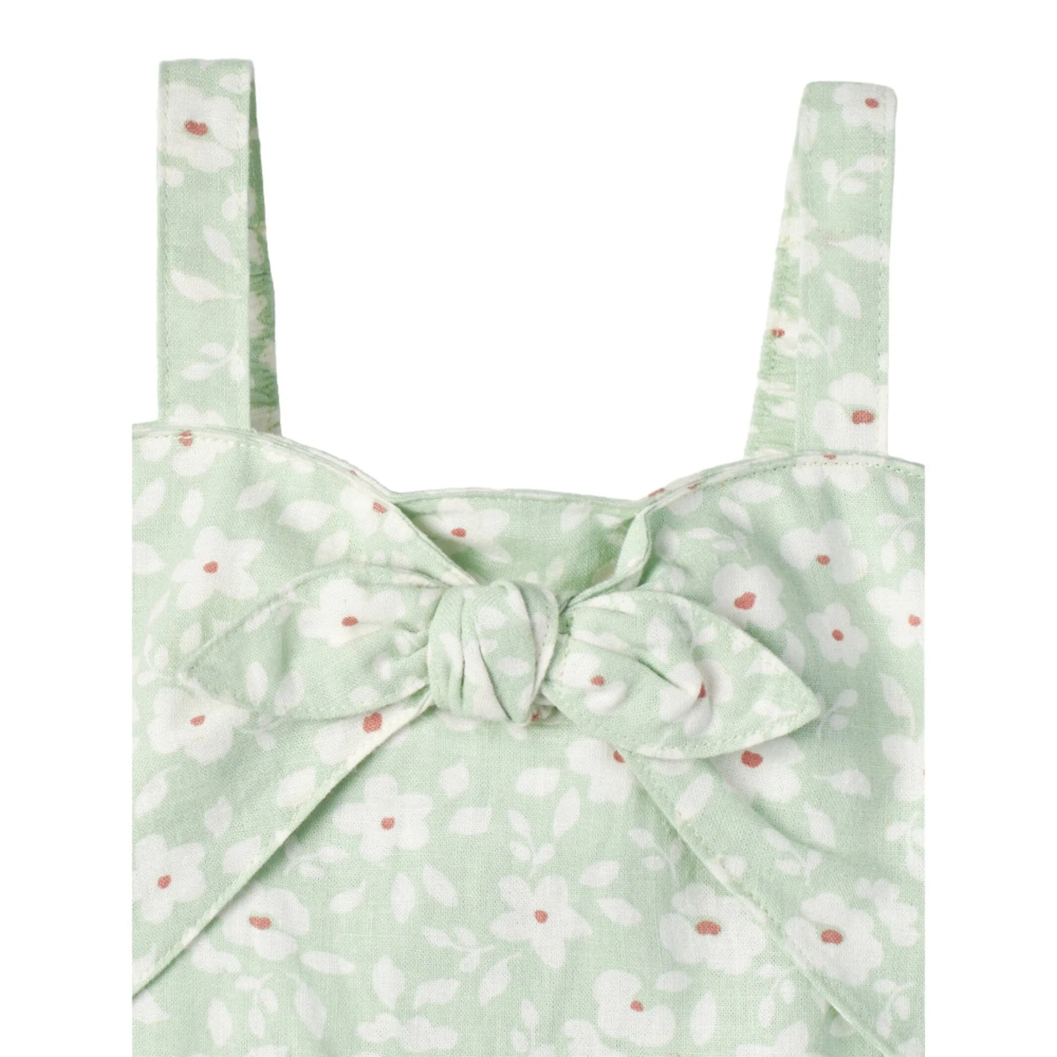 Infant and Toddler Girls Mint Floral Romper
