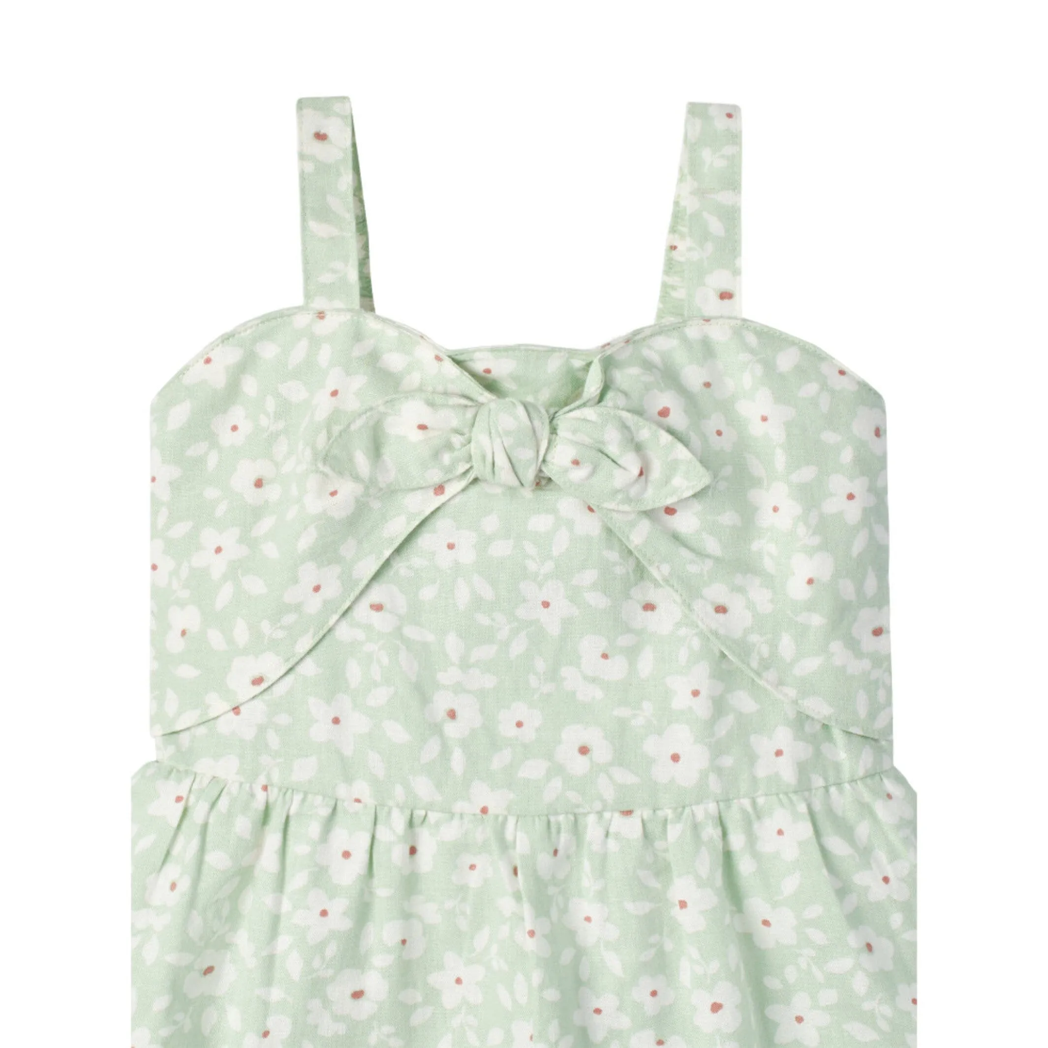 Infant and Toddler Girls Mint Floral Romper