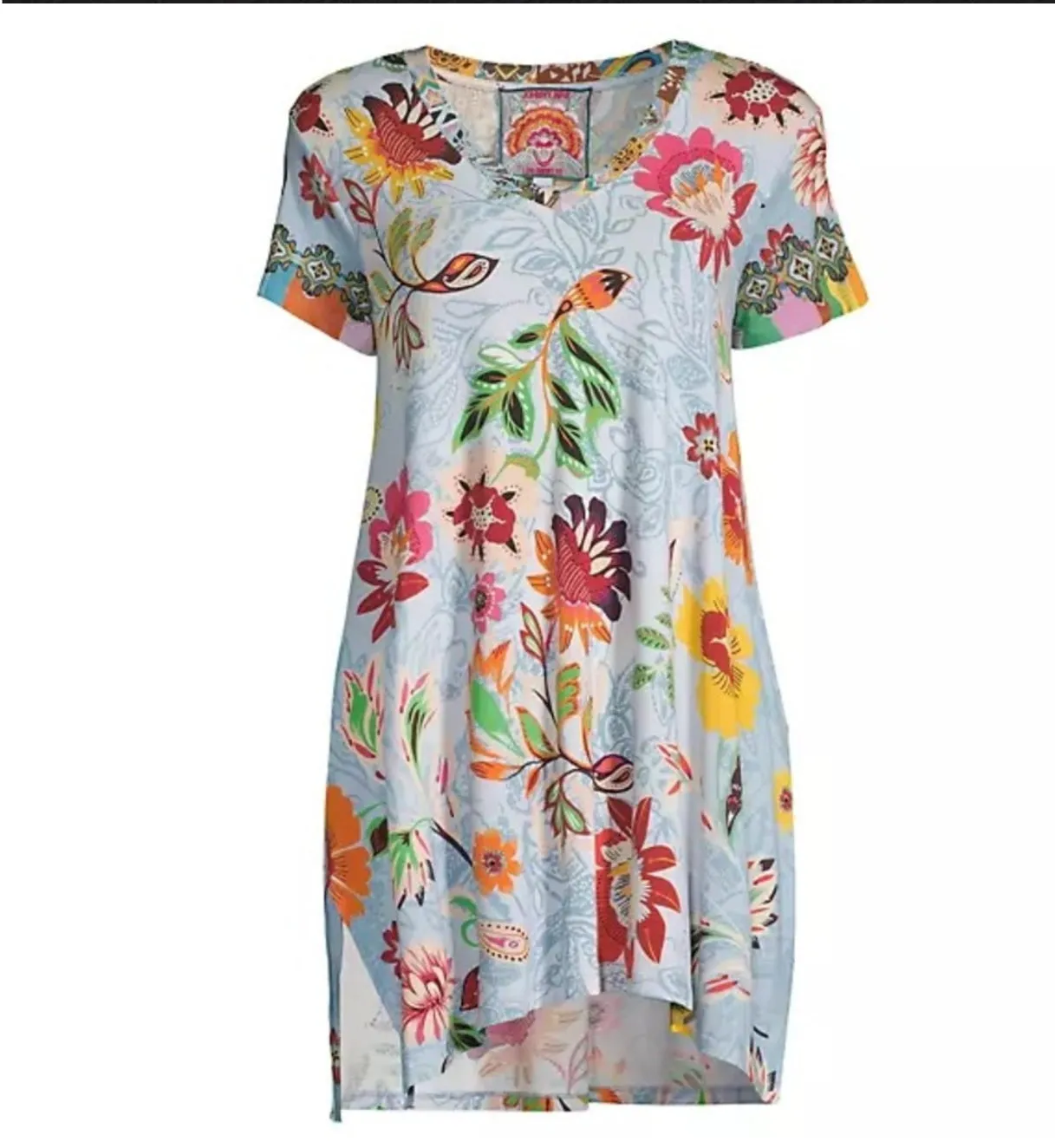Johnny Was Rainbow Floral Drape Tunic Size XLarge