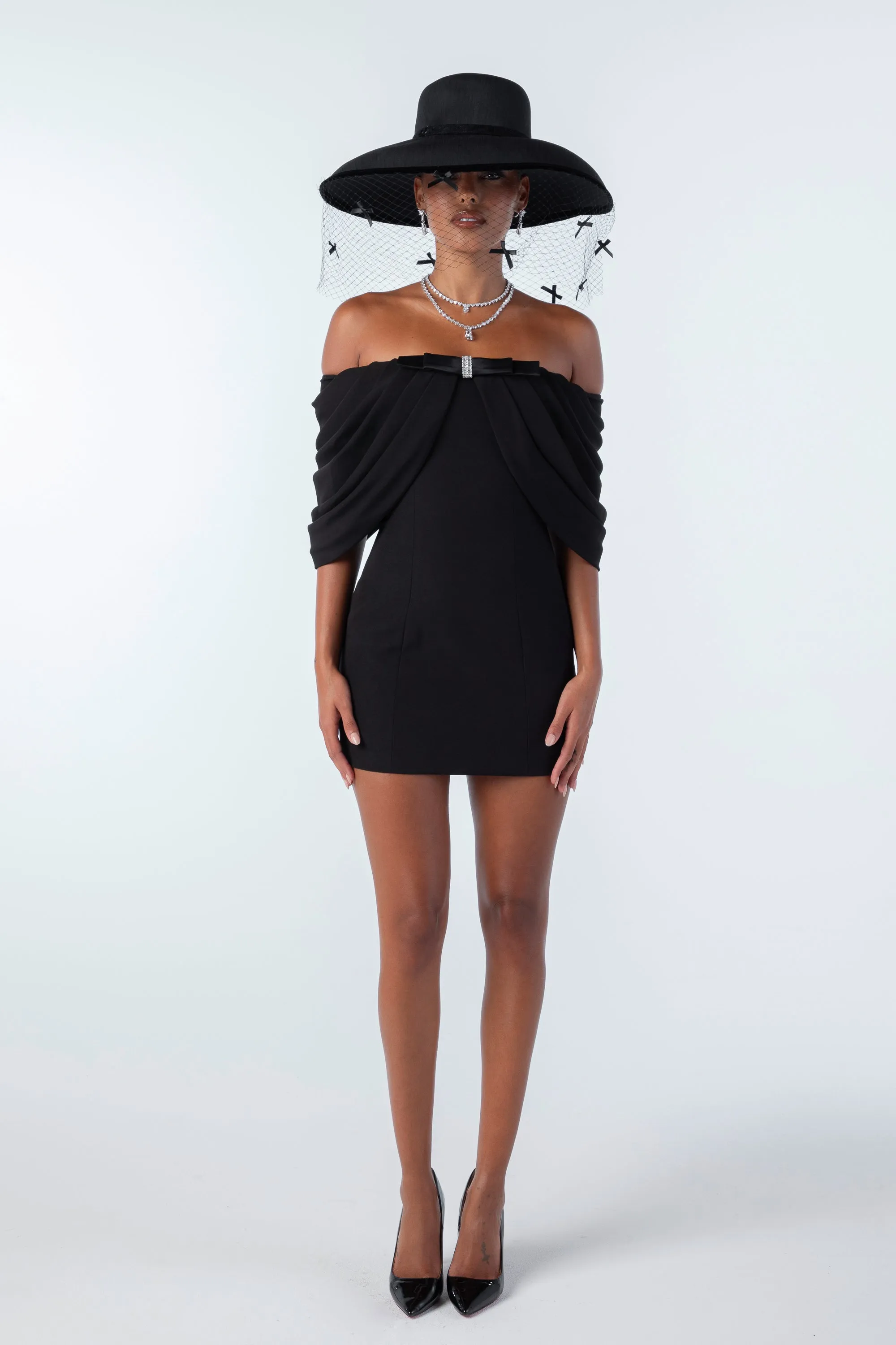 Kate Bow Dress (Black)