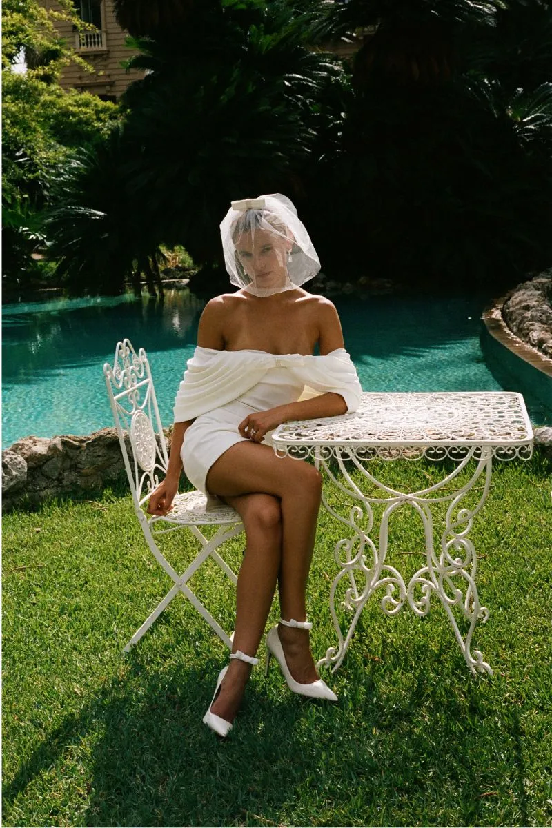 Kate Bow Dress (White)