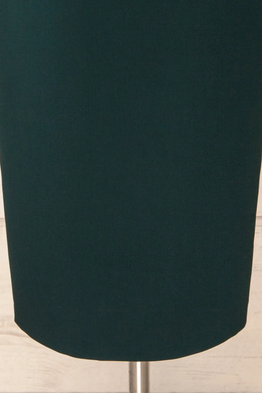 Kovna Green | Fitted Midi Dress w/ Open Back