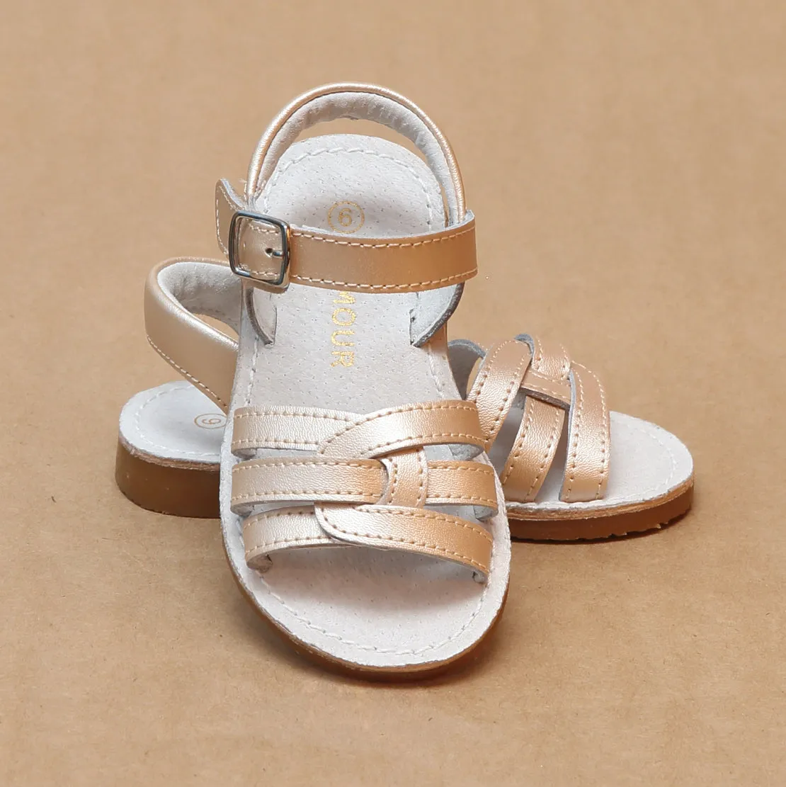 L'Amour Girls Peyton Braided Loop Sandal