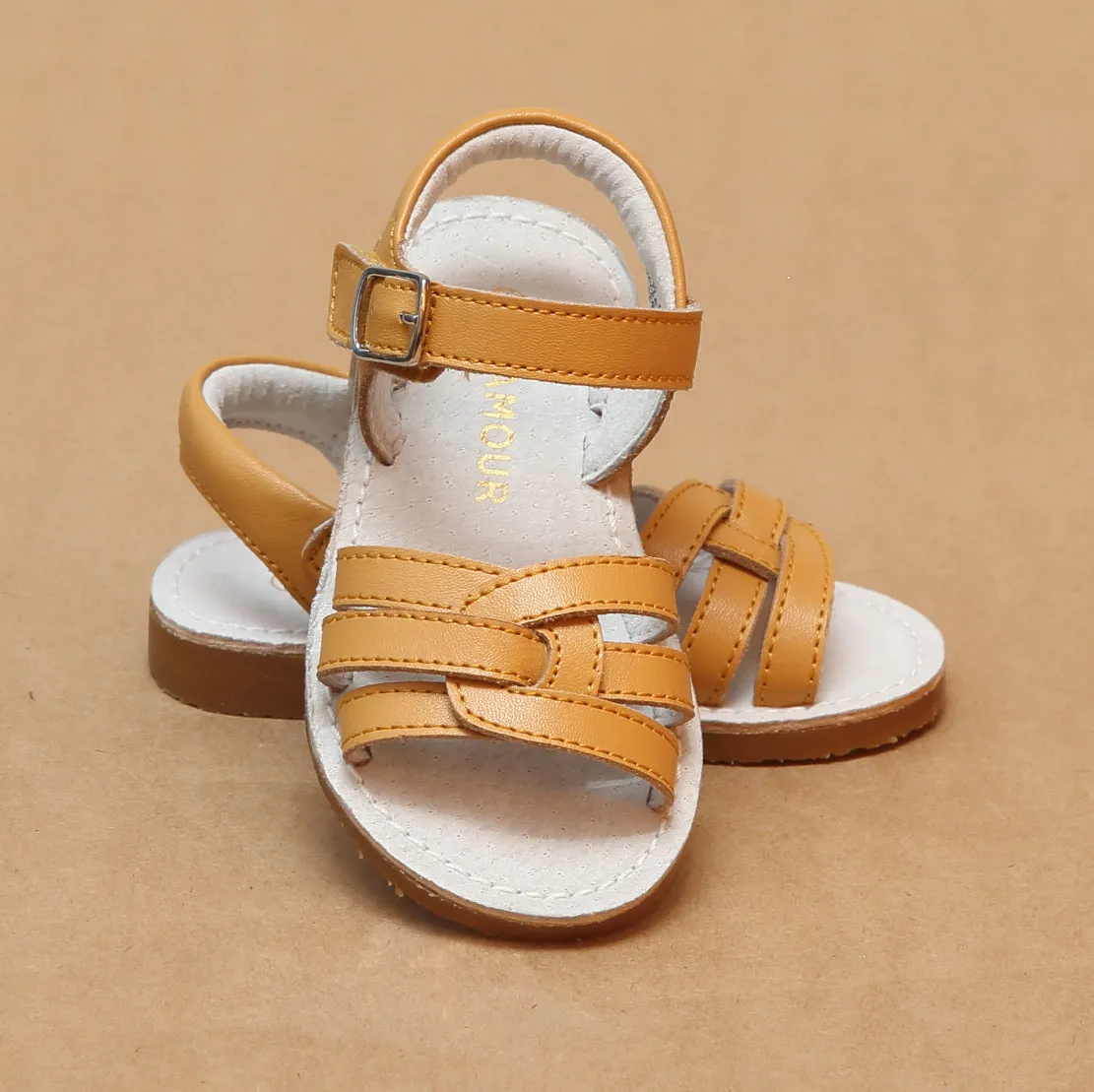 L'Amour Girls Peyton Braided Loop Sandal