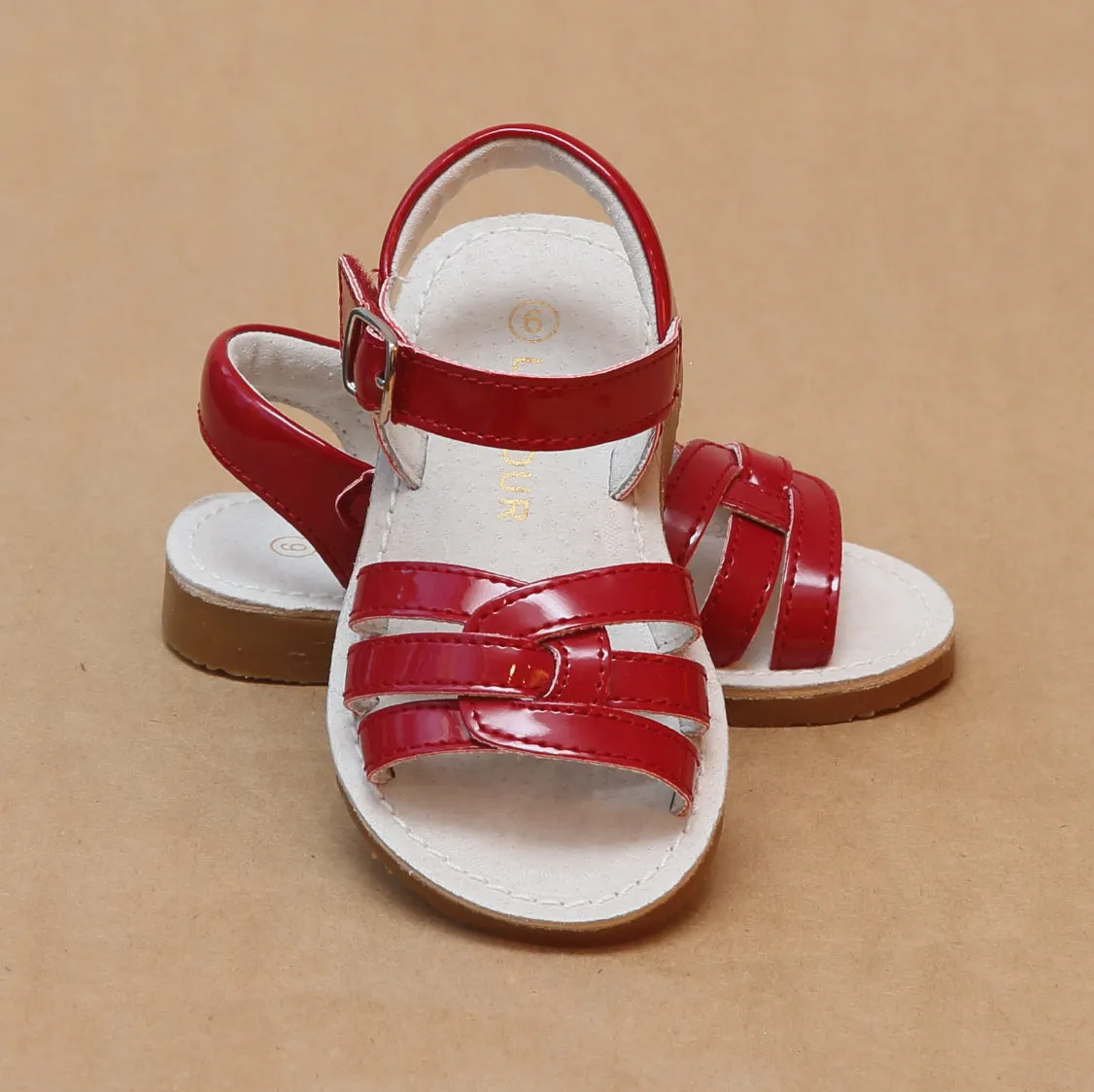 L'Amour Girls Peyton Braided Loop Sandal