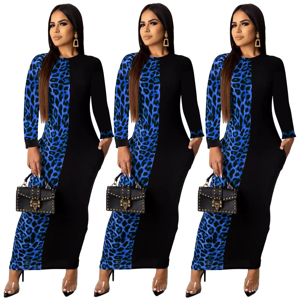 Leopard Print Contrast Dress