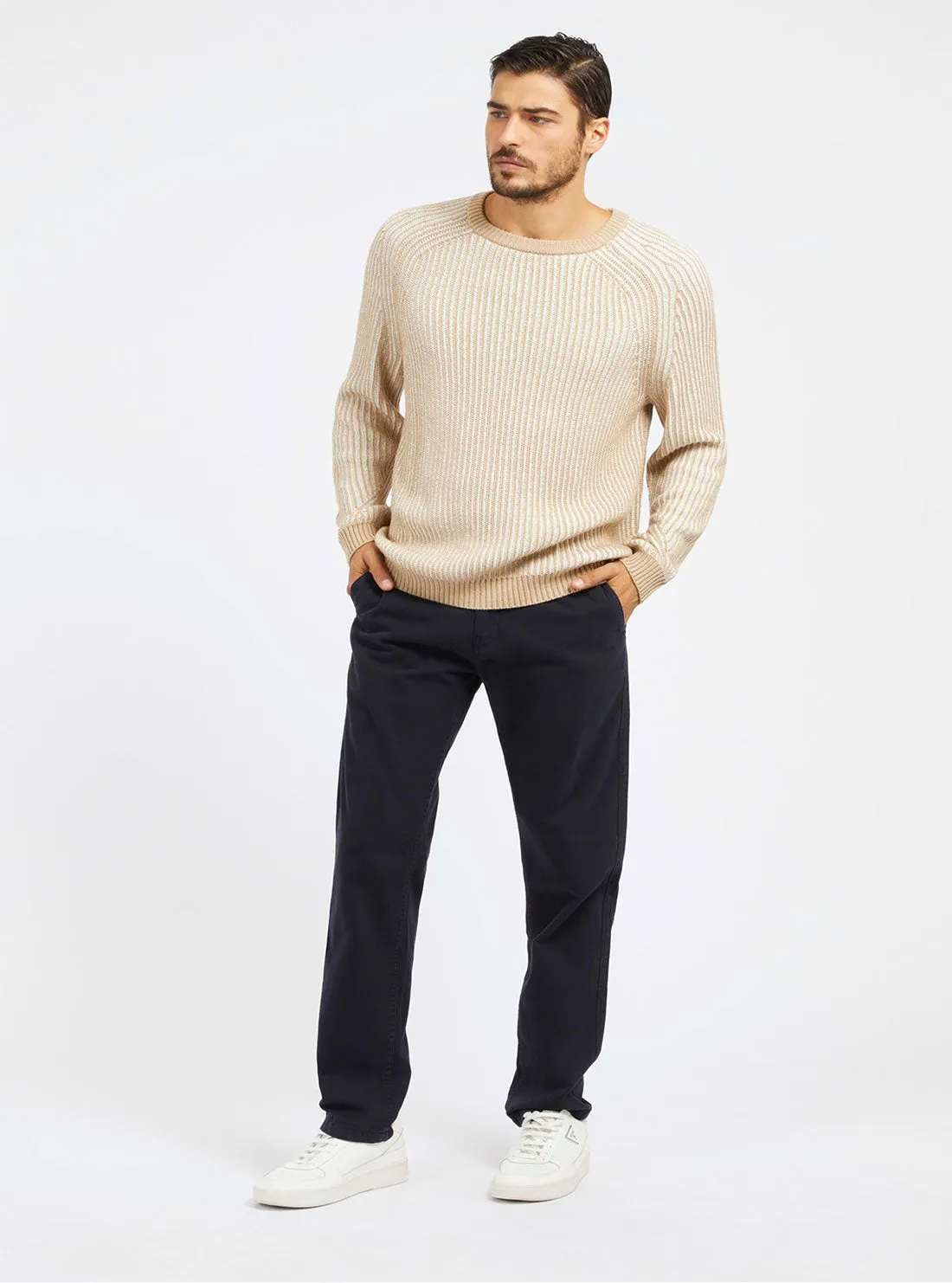 Navy Mid-Rise Angels Chino Pants