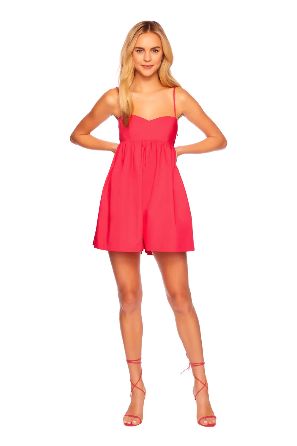 poplin string romper