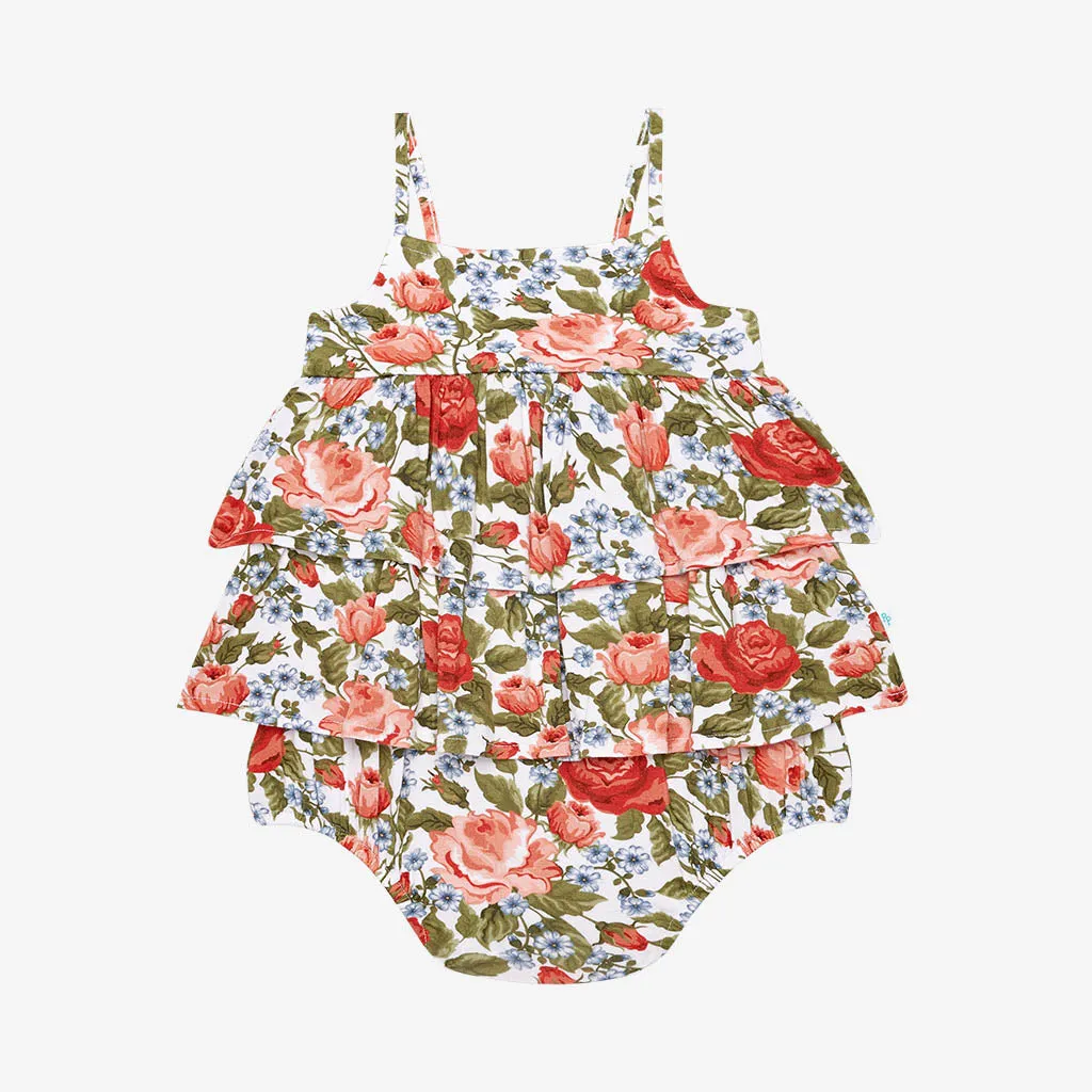 Posh Peanut Alma Basic Ruffled Spaghetti Romper
