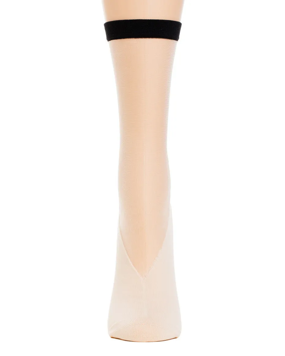 Rachel Comey | V Front Sheer Crew Socks in Nude