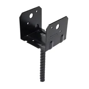 RCPS Black Powder-Coated HDG Rebar Carport Saddle for 4x4 Rough (Pack of 12)