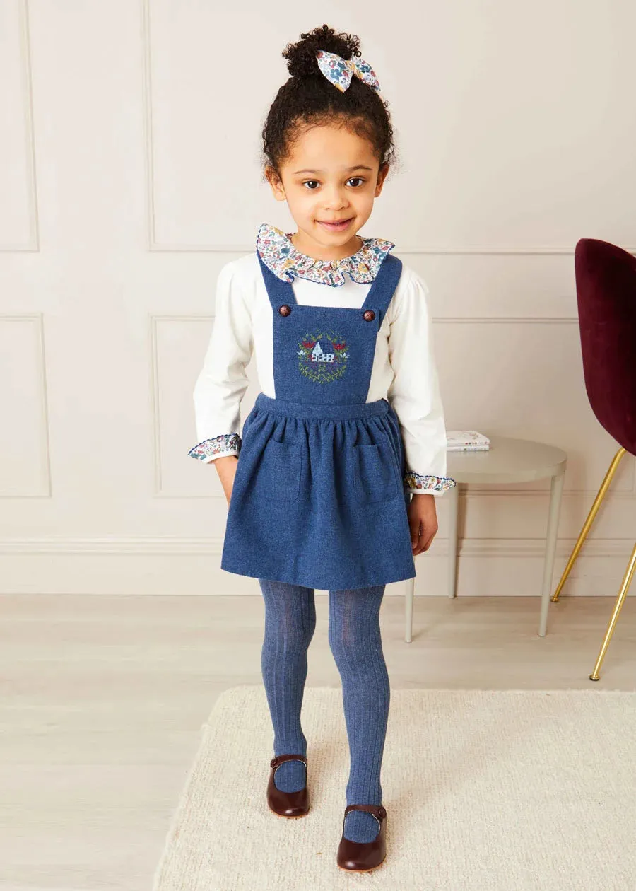 Ribbed Tights in Denim (3mths-8yrs)