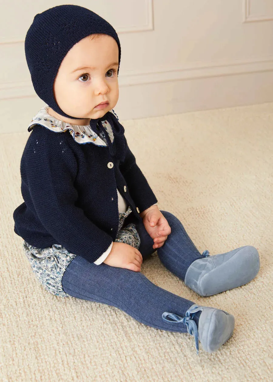 Ribbed Tights in Denim (3mths-8yrs)
